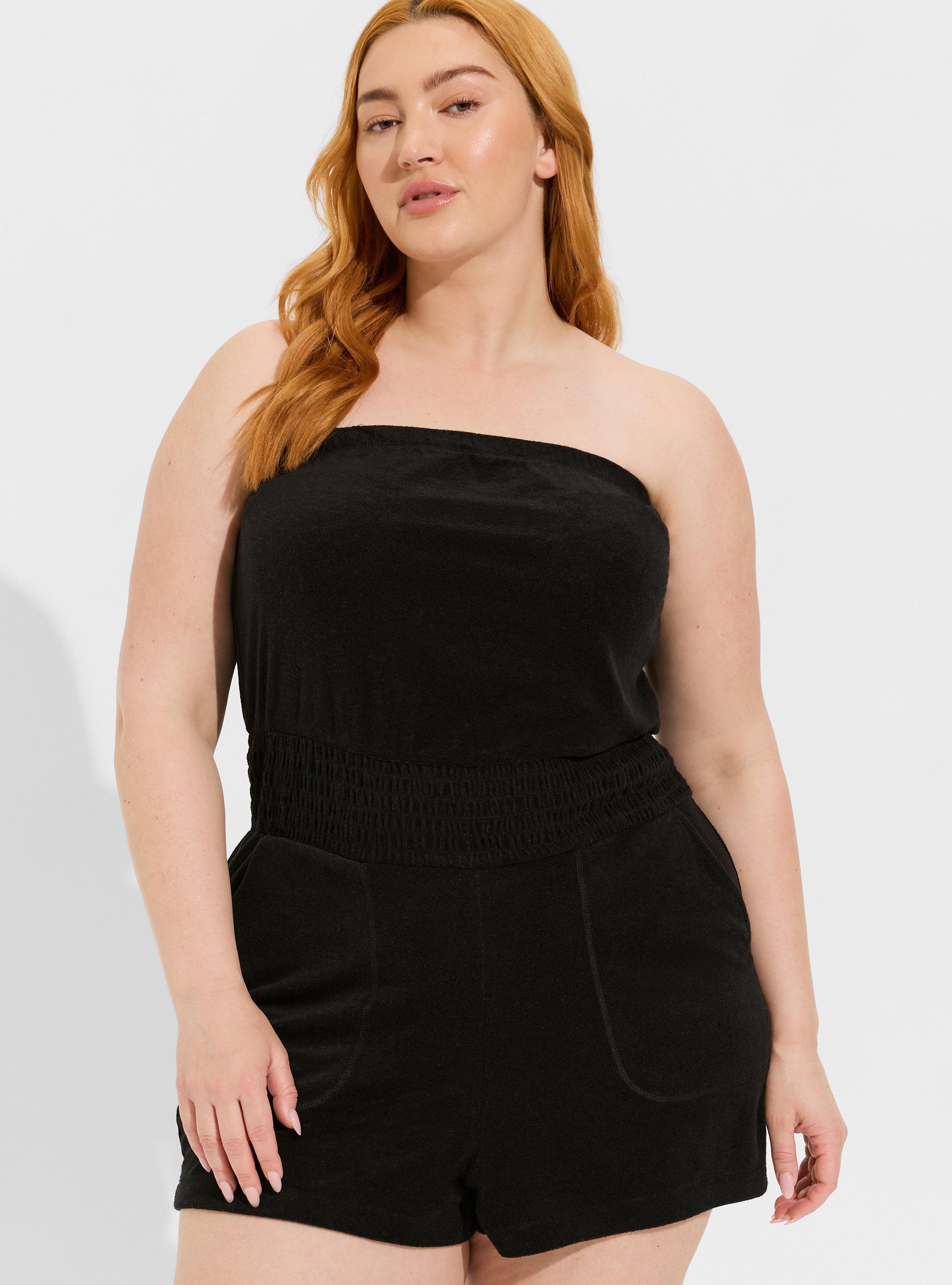 Plus Size - Strapless Terry Cloth Beach Romper - Torrid