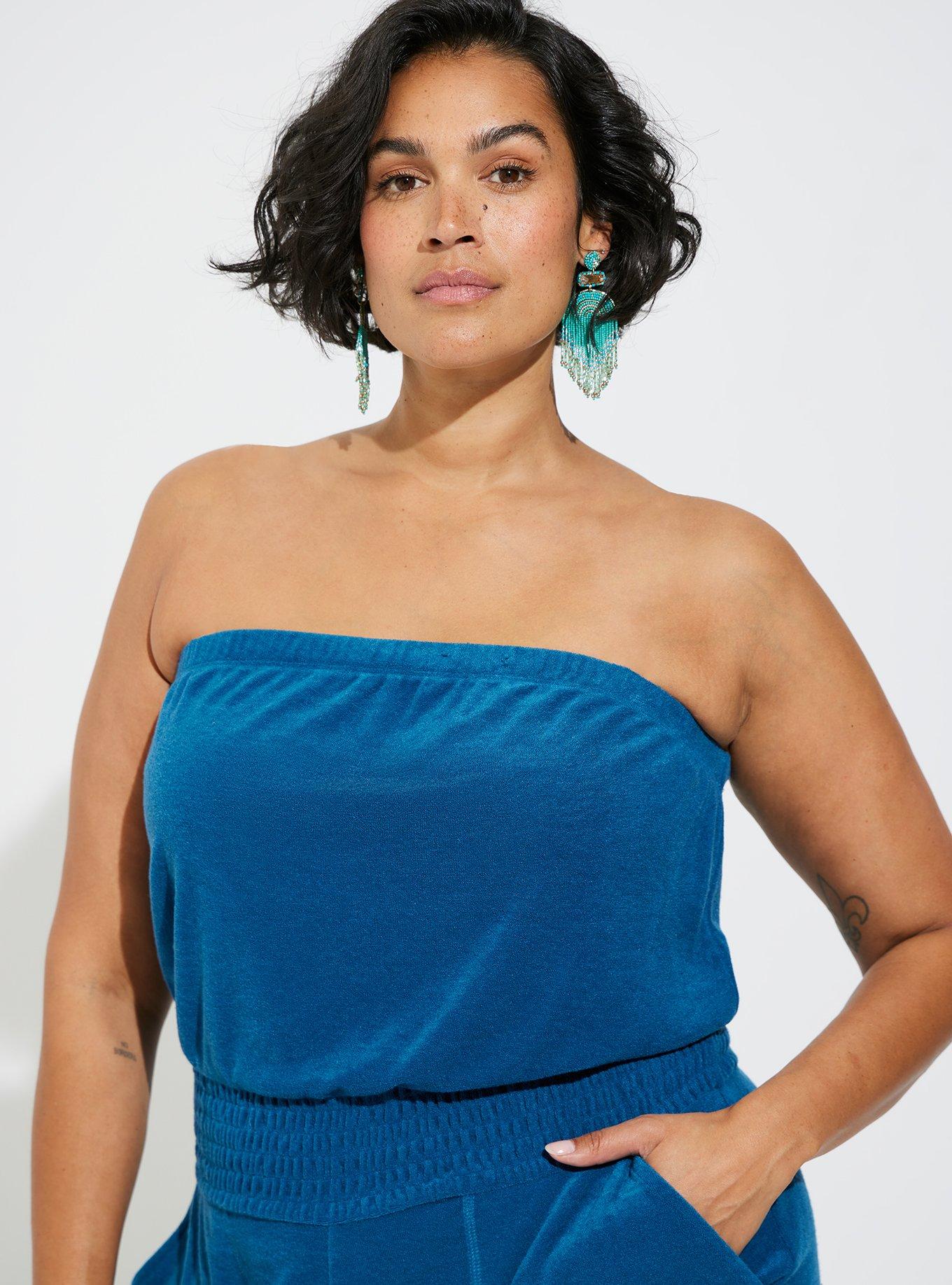 Plus Size Strapless Terry Cloth Beach Romper Torrid