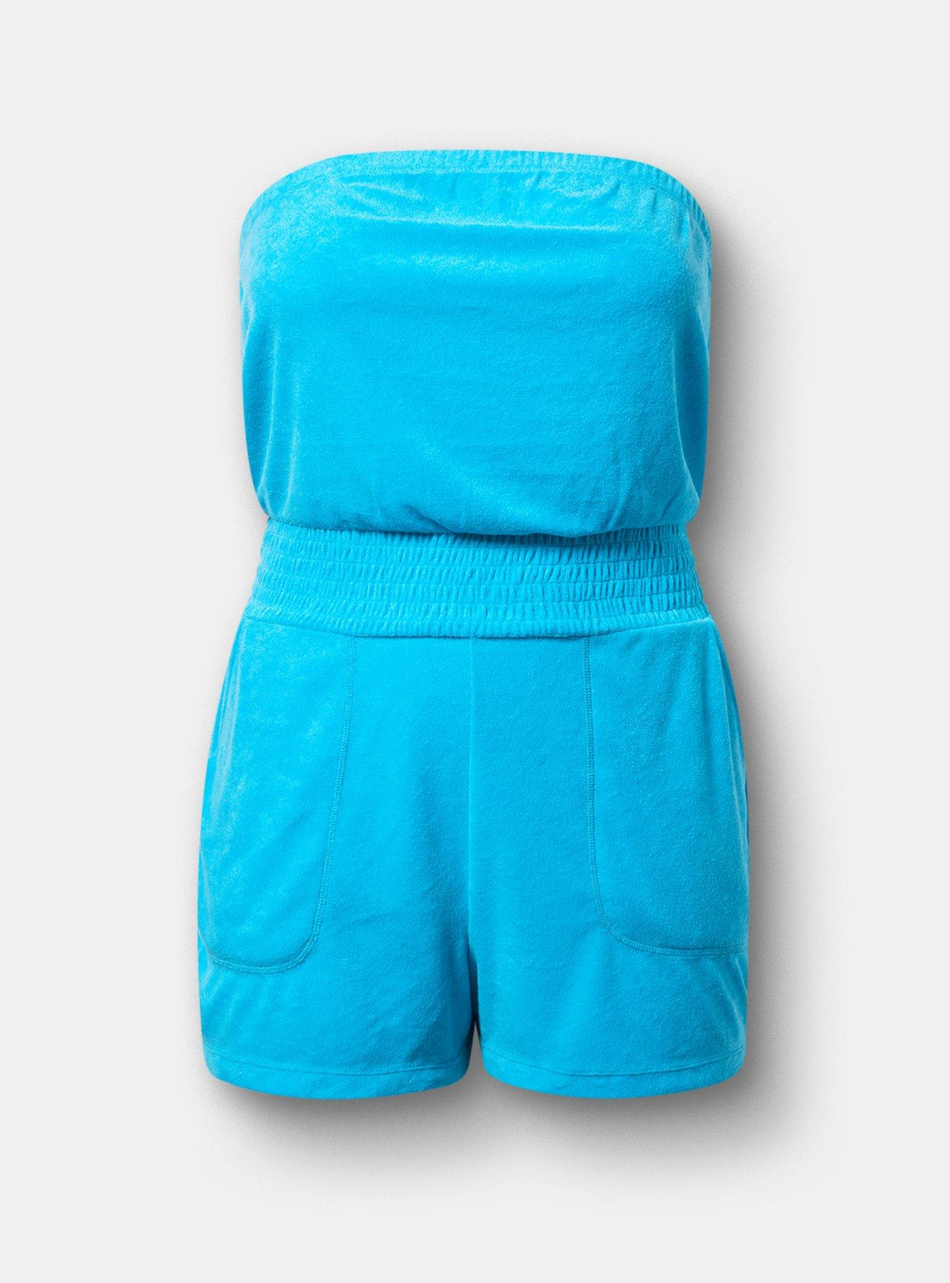 Terry Cloth Romper, BLUE SEA SWIM, hi-res