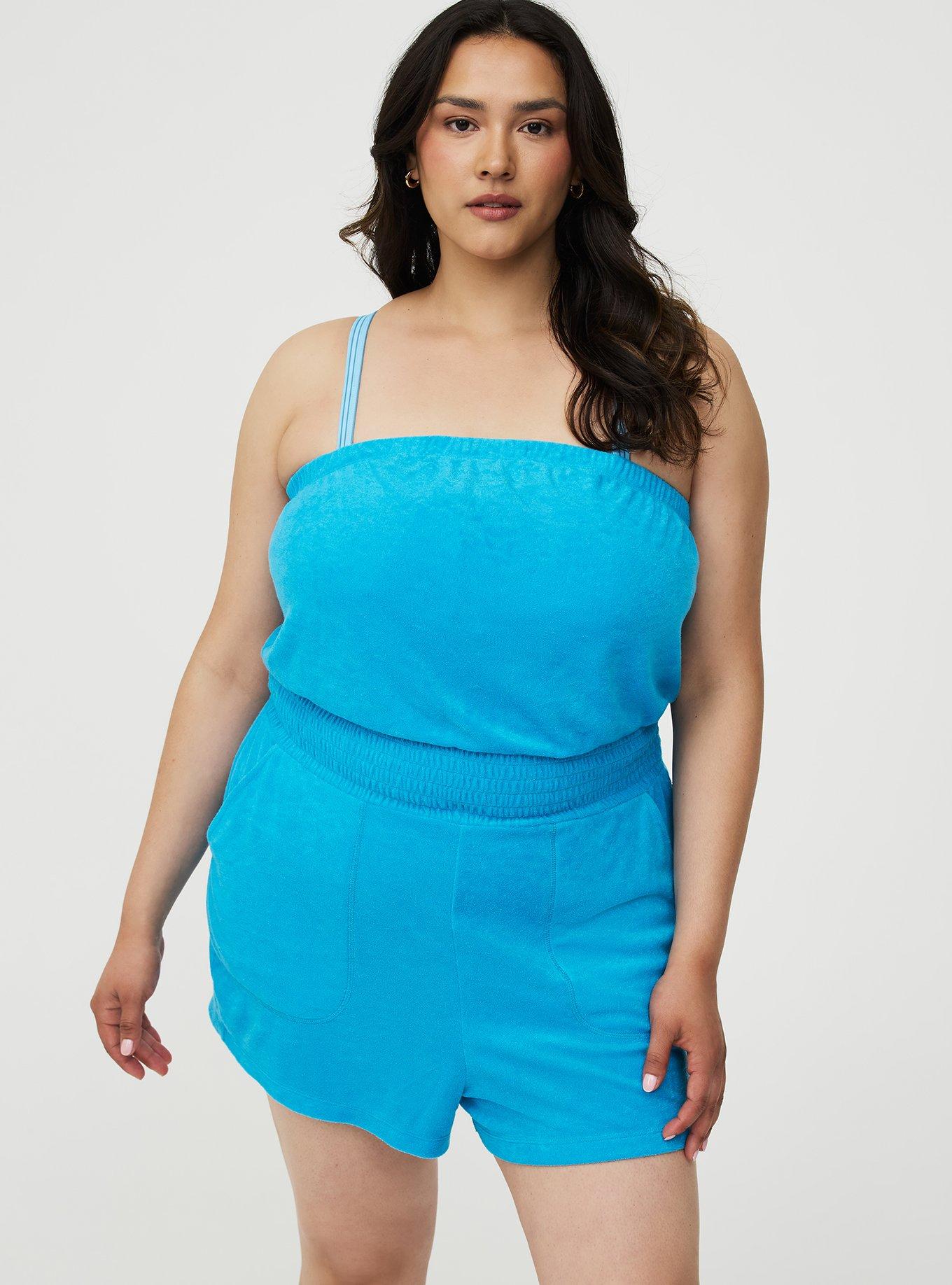 Terry Cloth Romper, BLUE SEA SWIM, hi-res