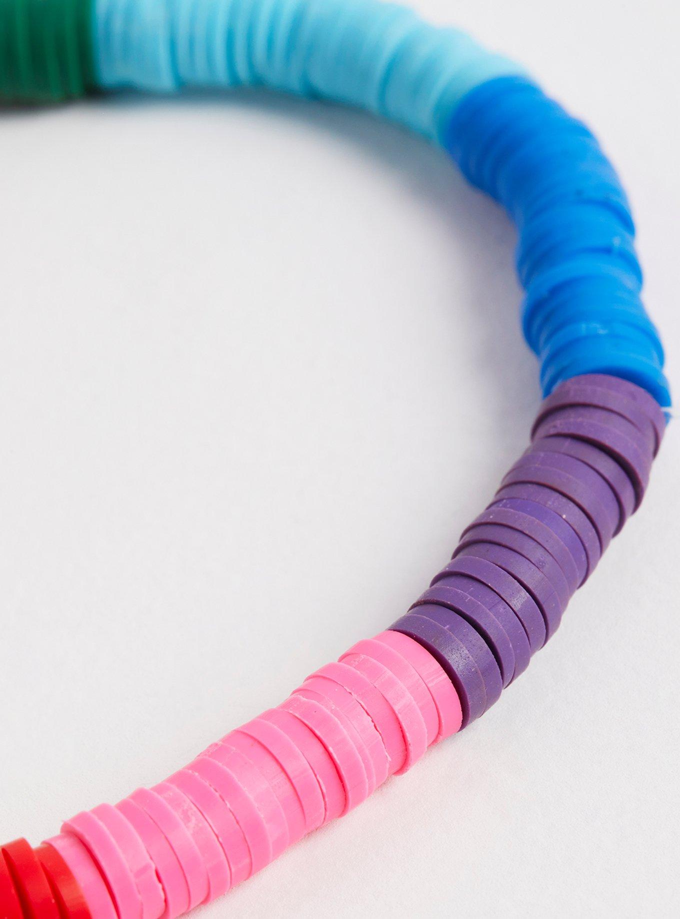 Plus Size Always Proud Rainbow Beaded Stretch Bracelets Set of 5, MULTI, alternate