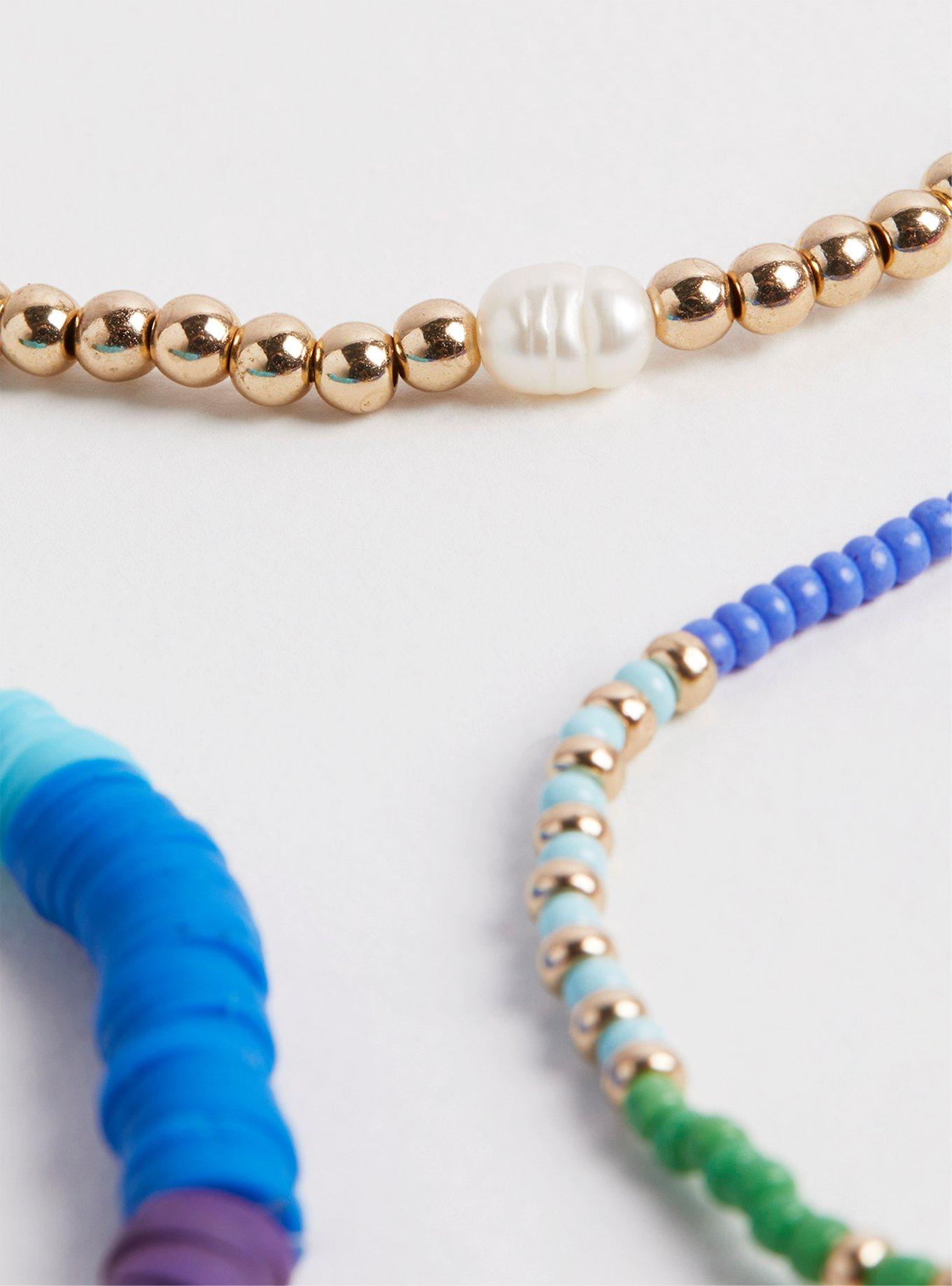 Plus Size Always Proud Rainbow Beaded Stretch Bracelets Set of 5, MULTI, alternate