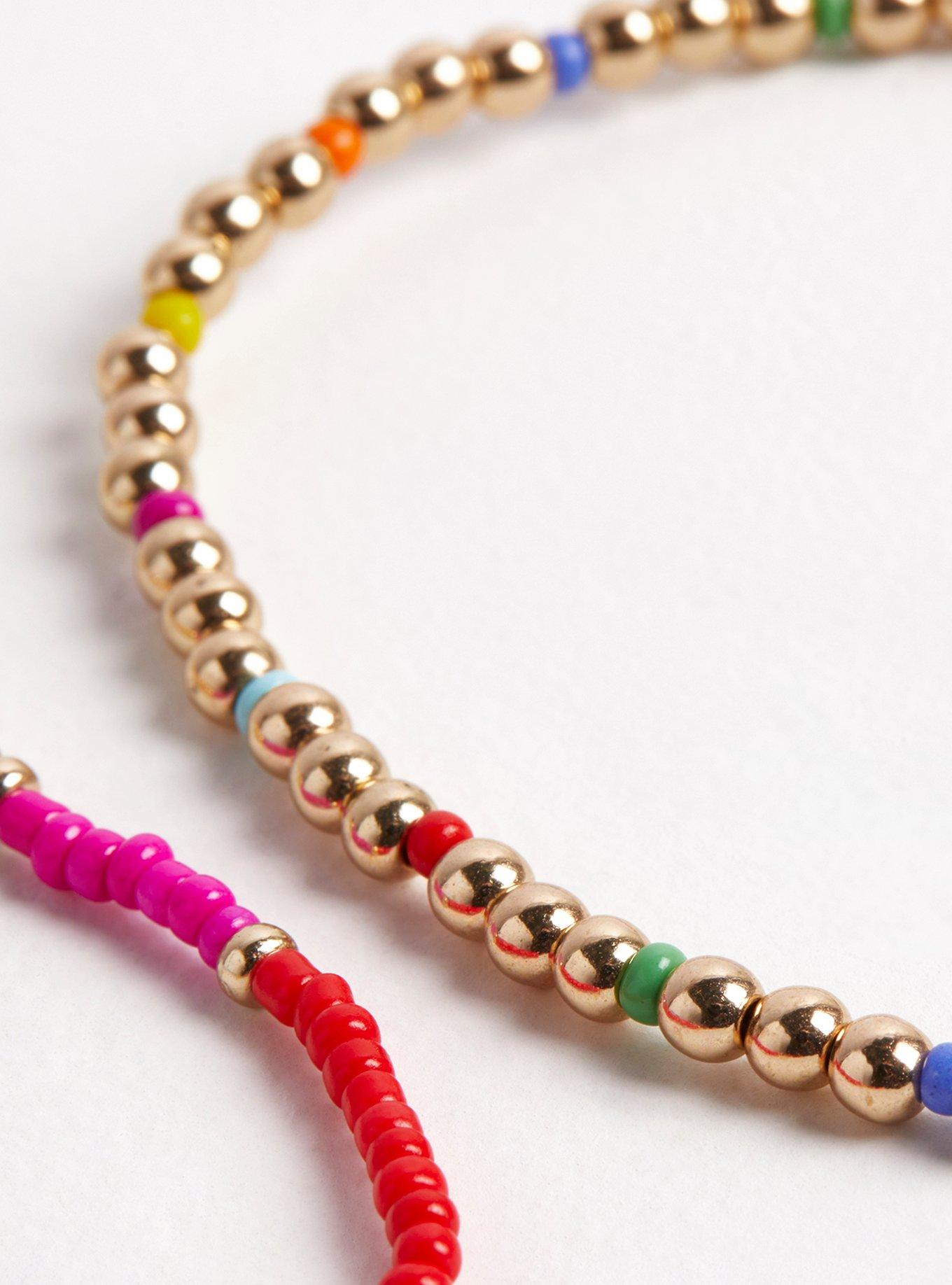 Plus Size Always Proud Rainbow Beaded Stretch Bracelets Set of 5, MULTI, alternate