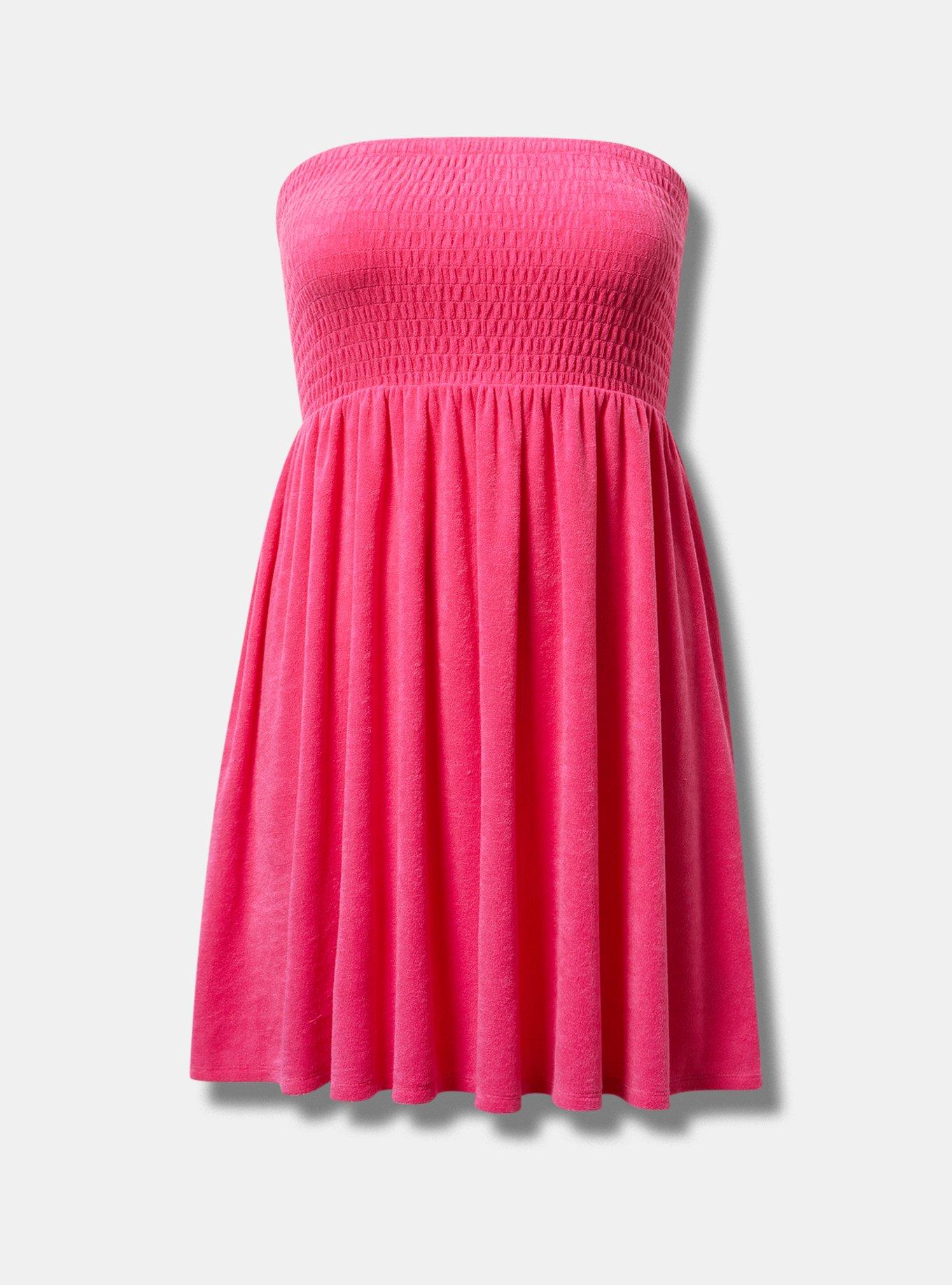 Smocked Strapless Cover-Up Mini Dress