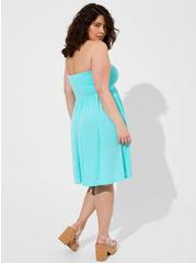 Mini Terry Cloth Smocked Strapless Beach Dress, BLUE RADIANCE, alternate