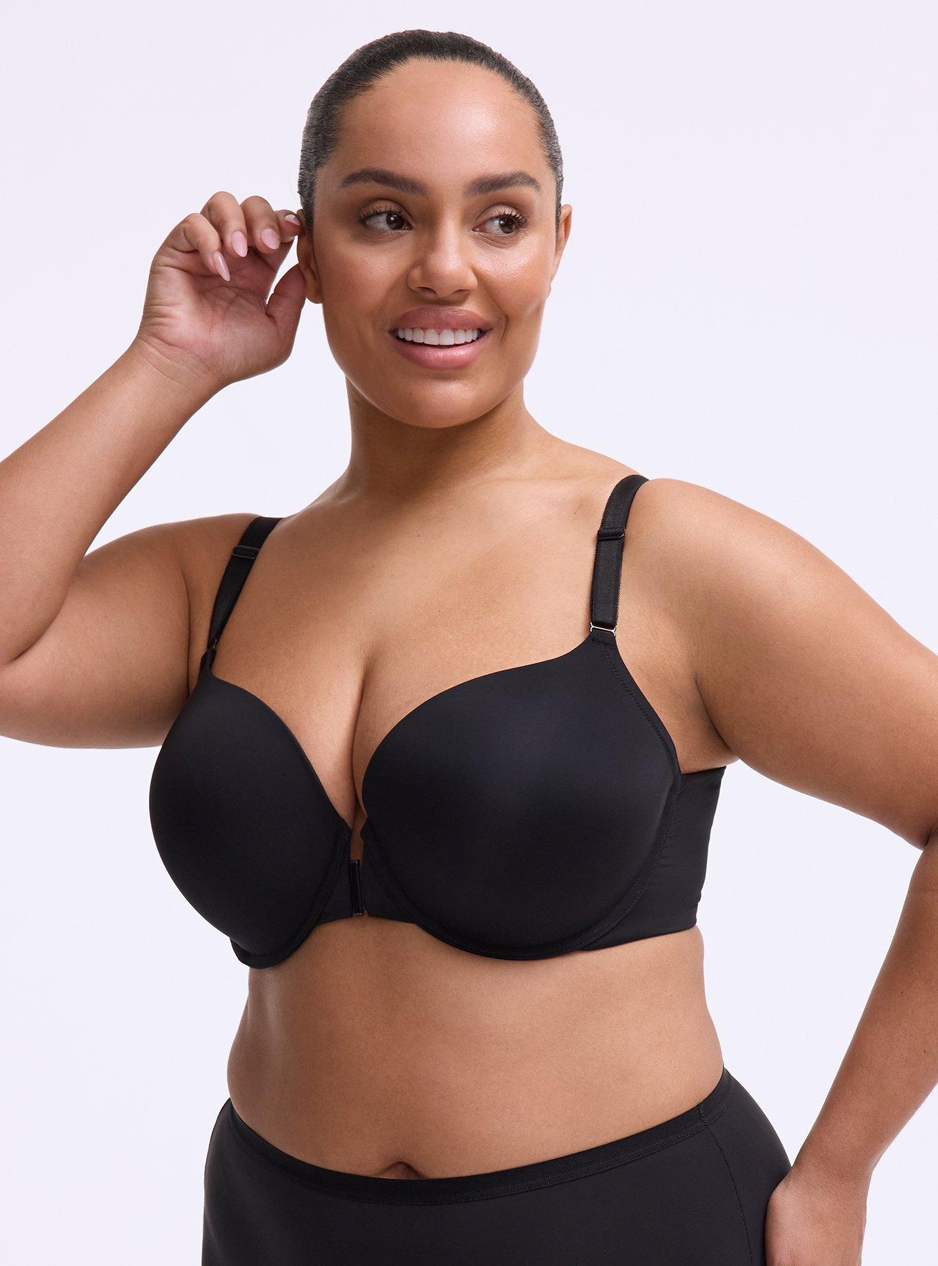 Perfect Coverage Push-Up Smooth Front-Close Bra, RICH BLACK, hi-res