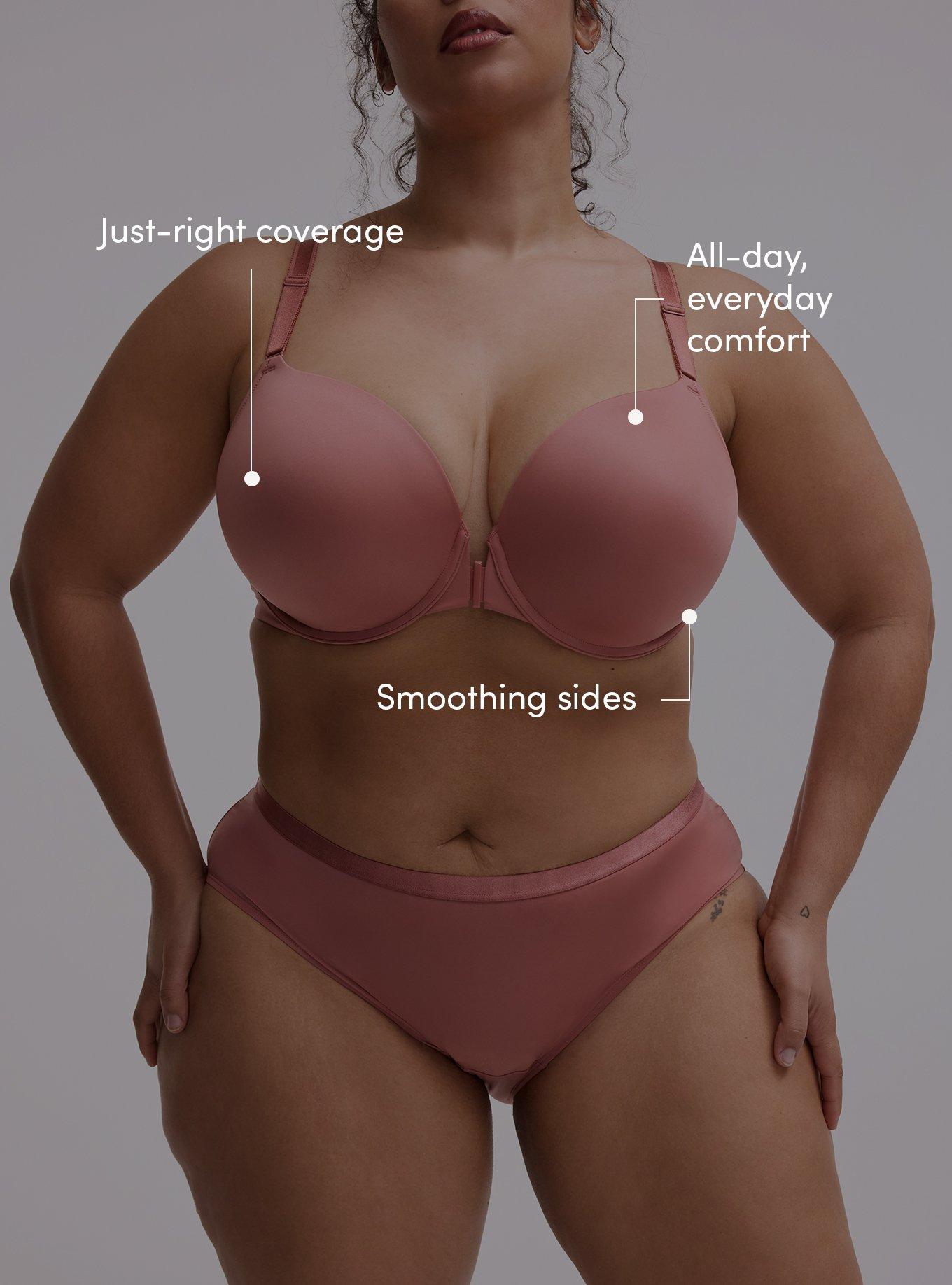 Perfect Coverage Push-Up Smooth Front-Close Bra, WITHERED ROSE, alternate