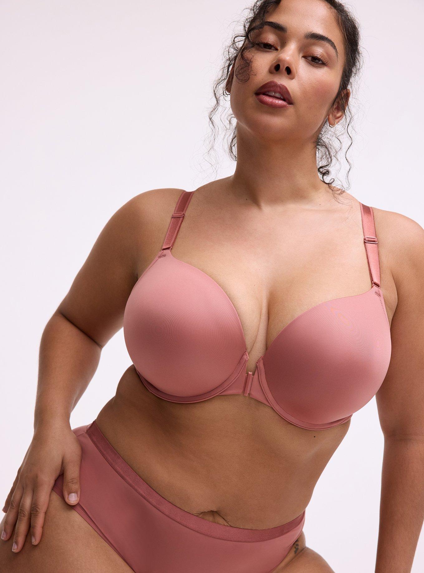 Perfect Coverage Push-Up Smooth Front-Close Bra, WITHERED ROSE, hi-res