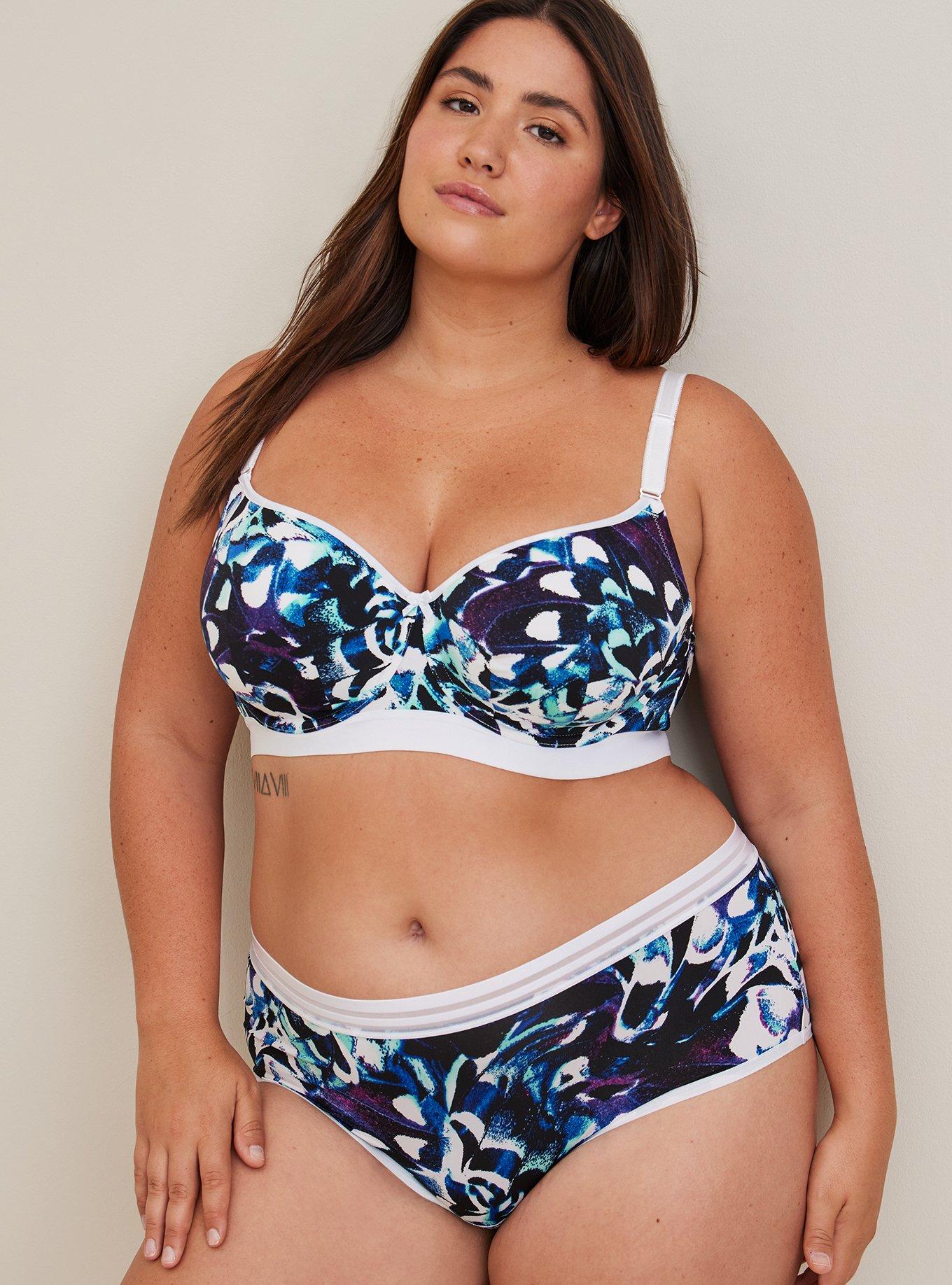 Plus Size - Lightly Lined Full Coverage Balconette Bra - Microfiber Floral  with 360° Back Smoothing™ - Torrid