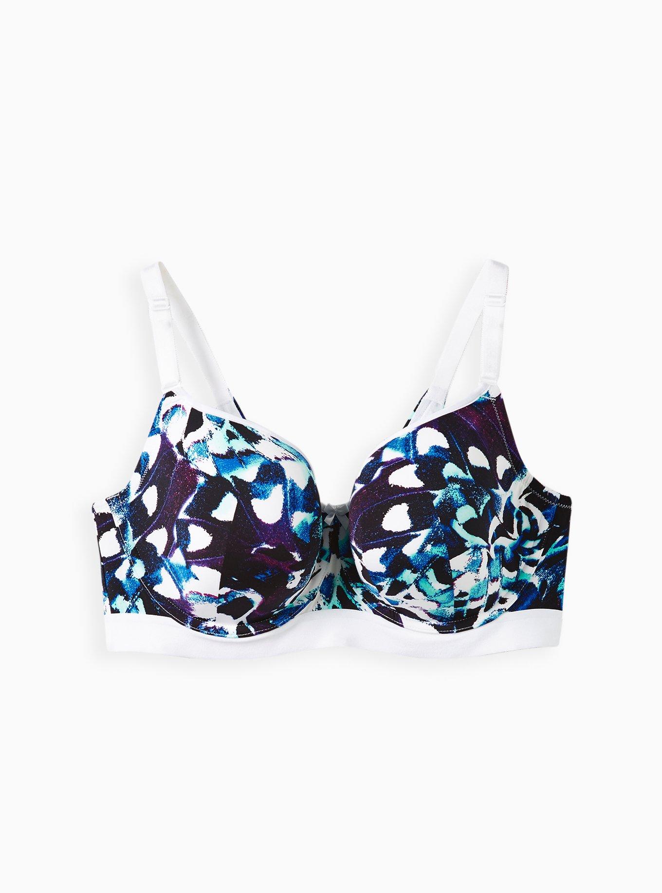 Lightly Lined Sleek Back Bra - Romantic navy floral