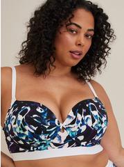 Lightly Lined T-Shirt Longline Bra - Microfiber Butterfly with 360° Back Smoothing™, LAYERED WINGS BLACK, alternate