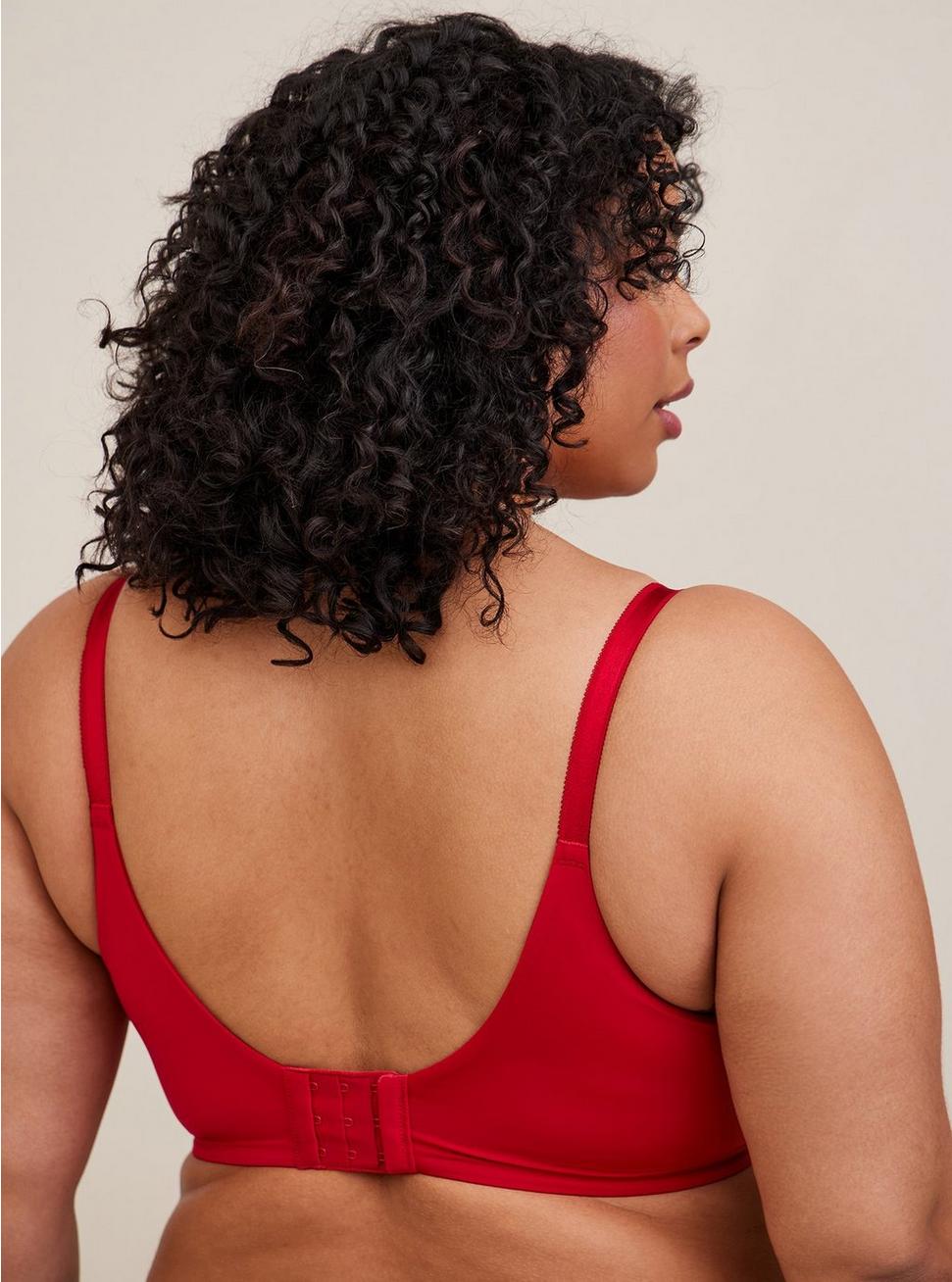 Wire-Free Plunge Lightly Lined Smooth 360° Back Smoothing™ Bra, JESTER RED, alternate