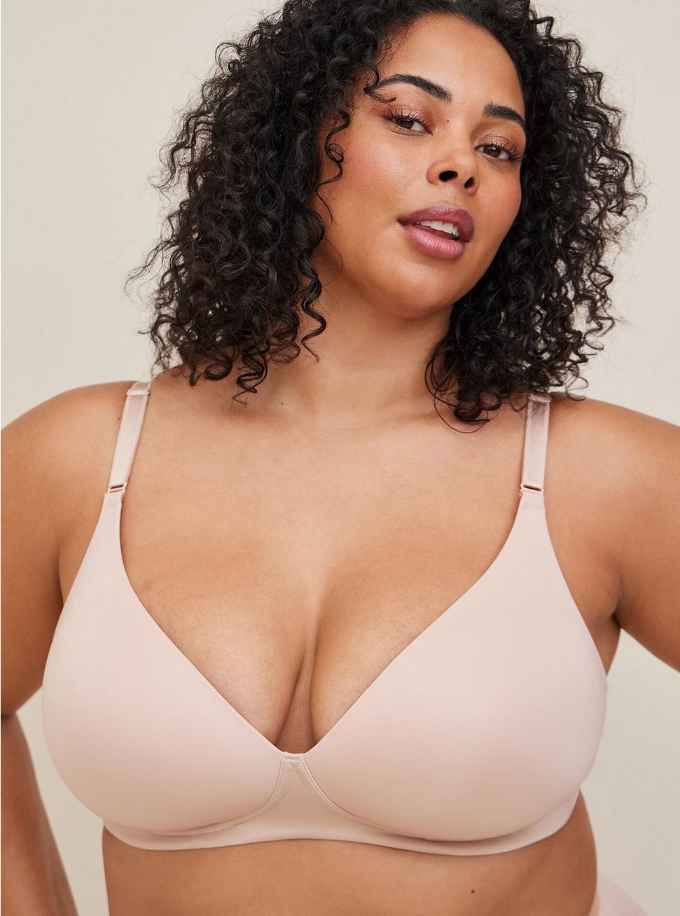 Wire-Free Plunge Lightly Lined Smooth 360° Back Smoothing™ Bra, ROSE DUST, alternate