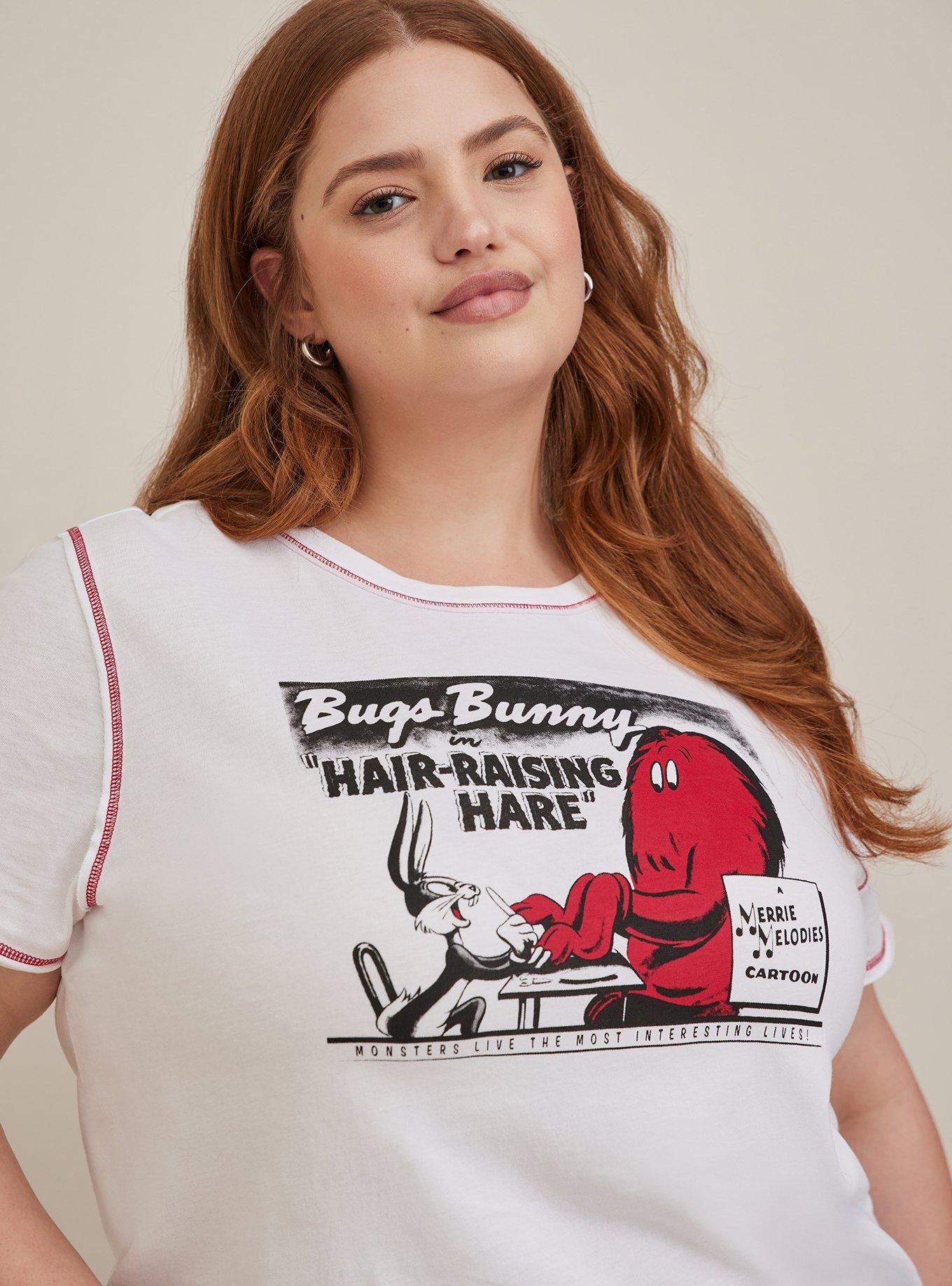 Warner Bros Looney Tunes Raw Edge Top - Cotton Gossamer White, BRIGHT WHITE, alternate