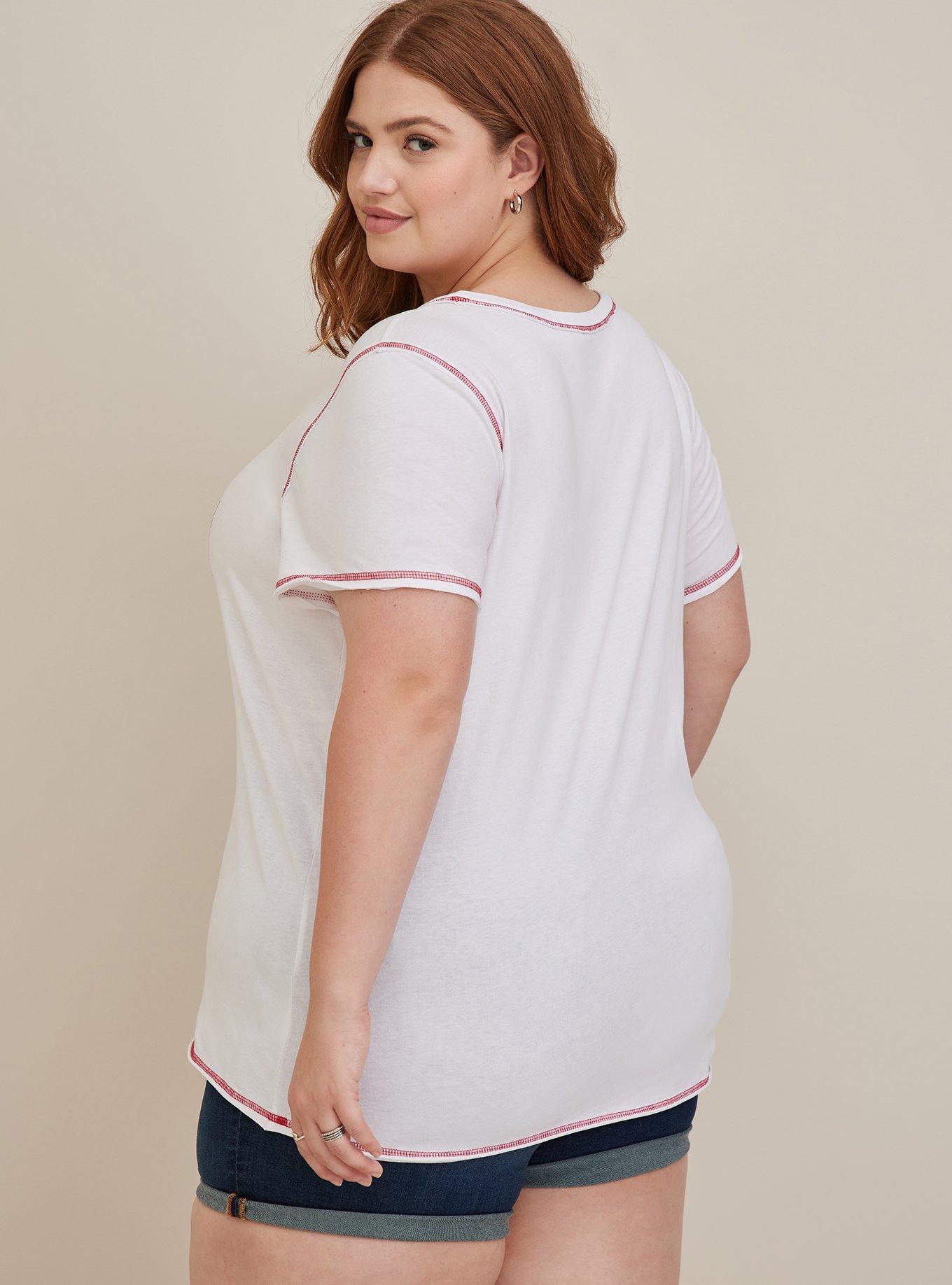 Warner Bros Looney Tunes Raw Edge Top - Cotton Gossamer White, BRIGHT WHITE, alternate