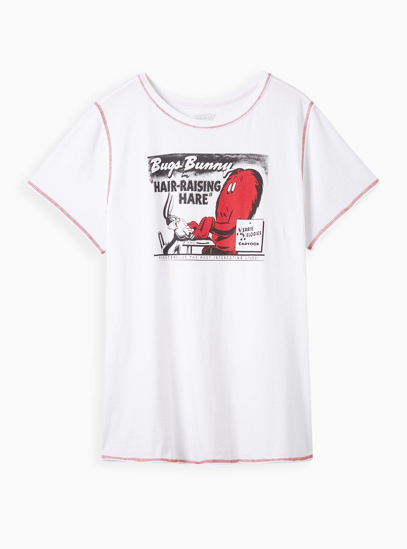 Warner Bros Looney Tunes Raw Edge Top - Cotton Gossamer White, BRIGHT WHITE, hi-res