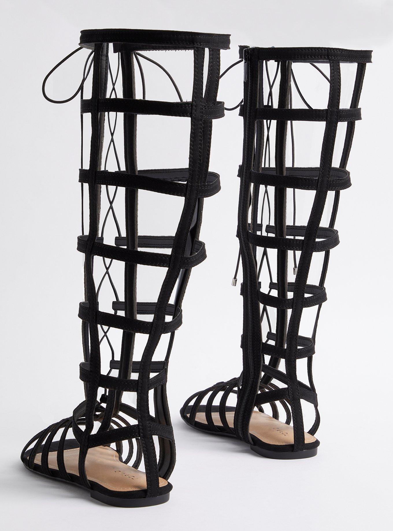 Plus size knee store high gladiator sandals