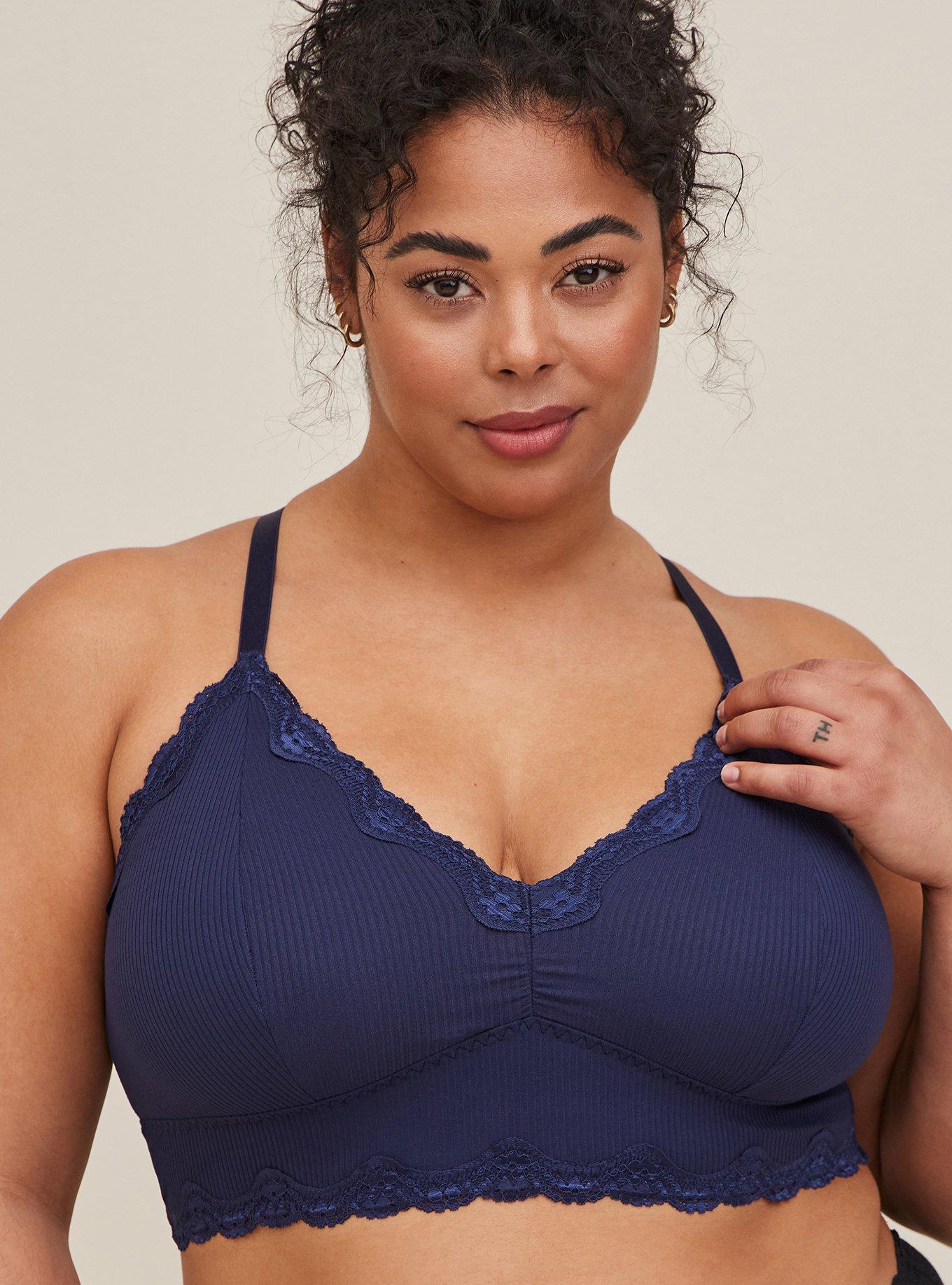 Plus Size - Lightly Lined Microfiber Longline Bralette - Torrid