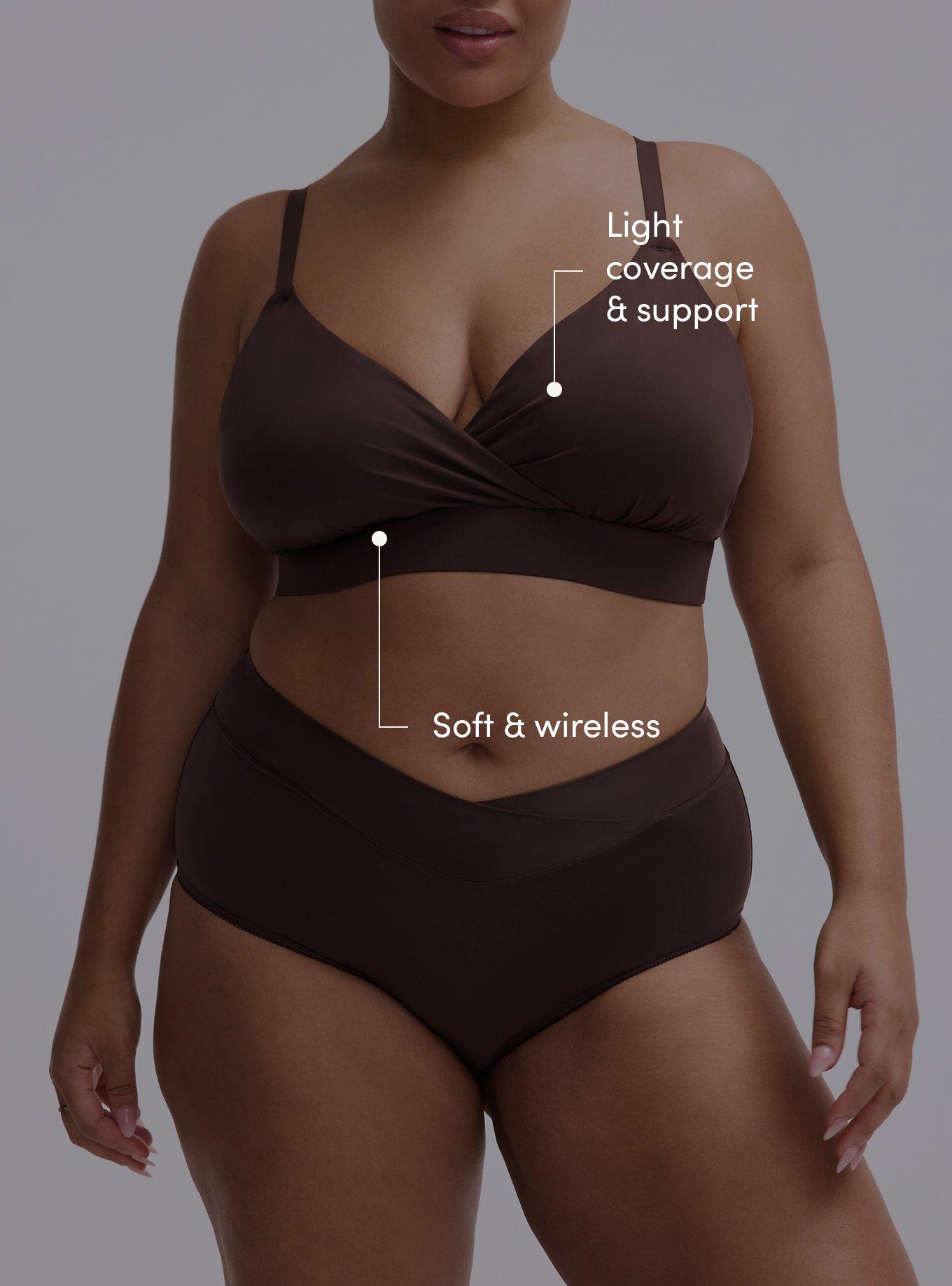 Lightly-Lined Smooth Surplice Bralette, JAVA, alternate