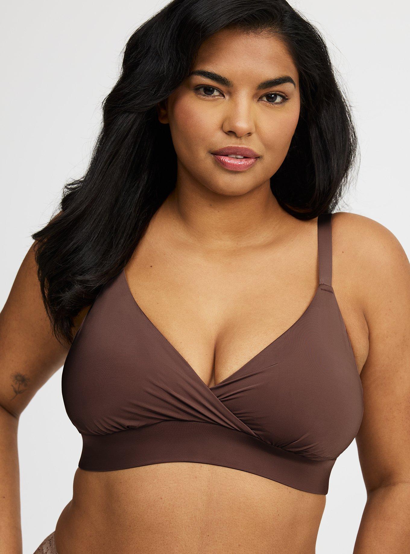Plus Size Lightly Lined Surplice Bralette, JAVA, hi-res