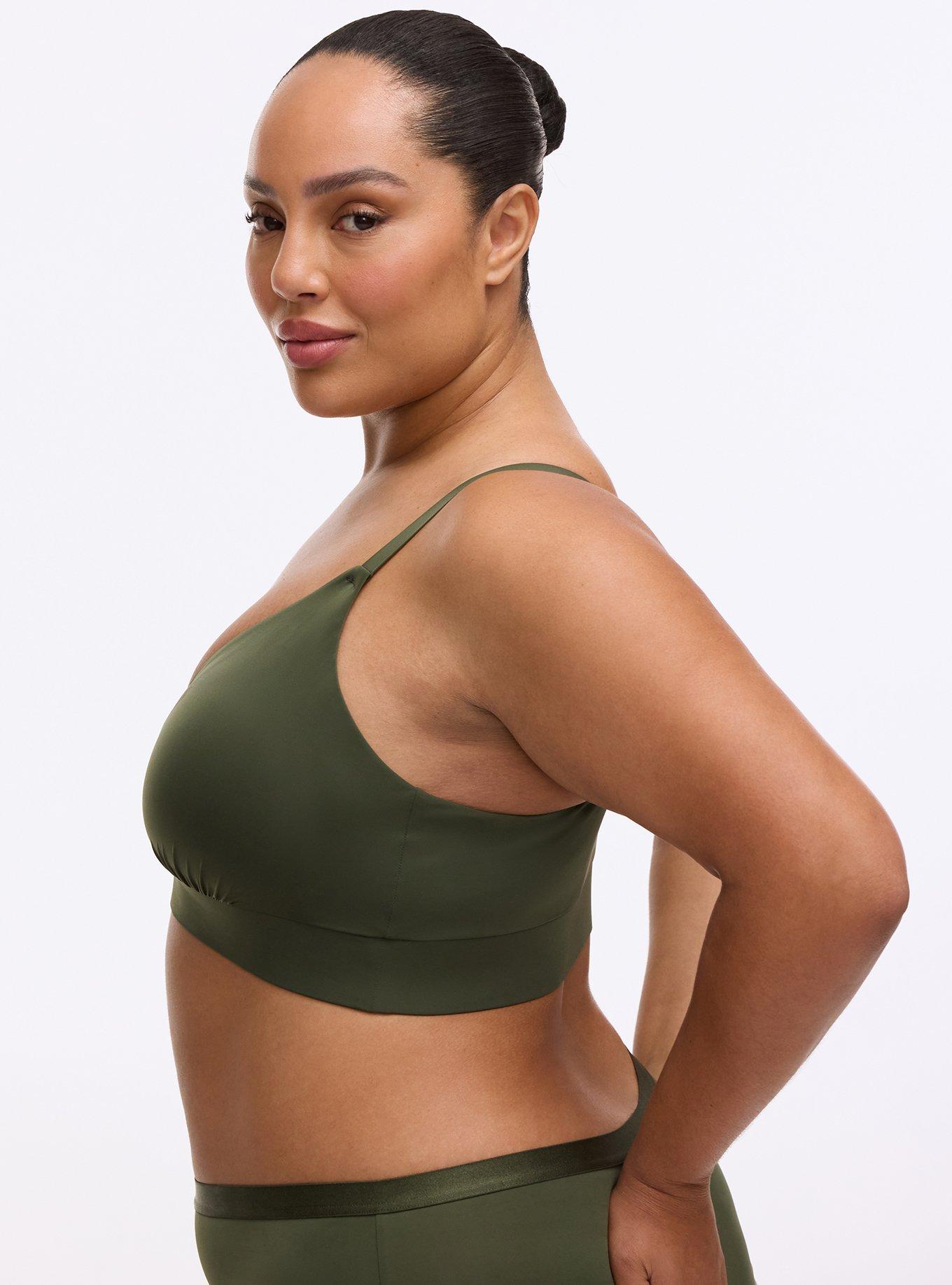 Lightly Lined Microfiber Surplice Bralette, DEEP DEPTHS, alternate