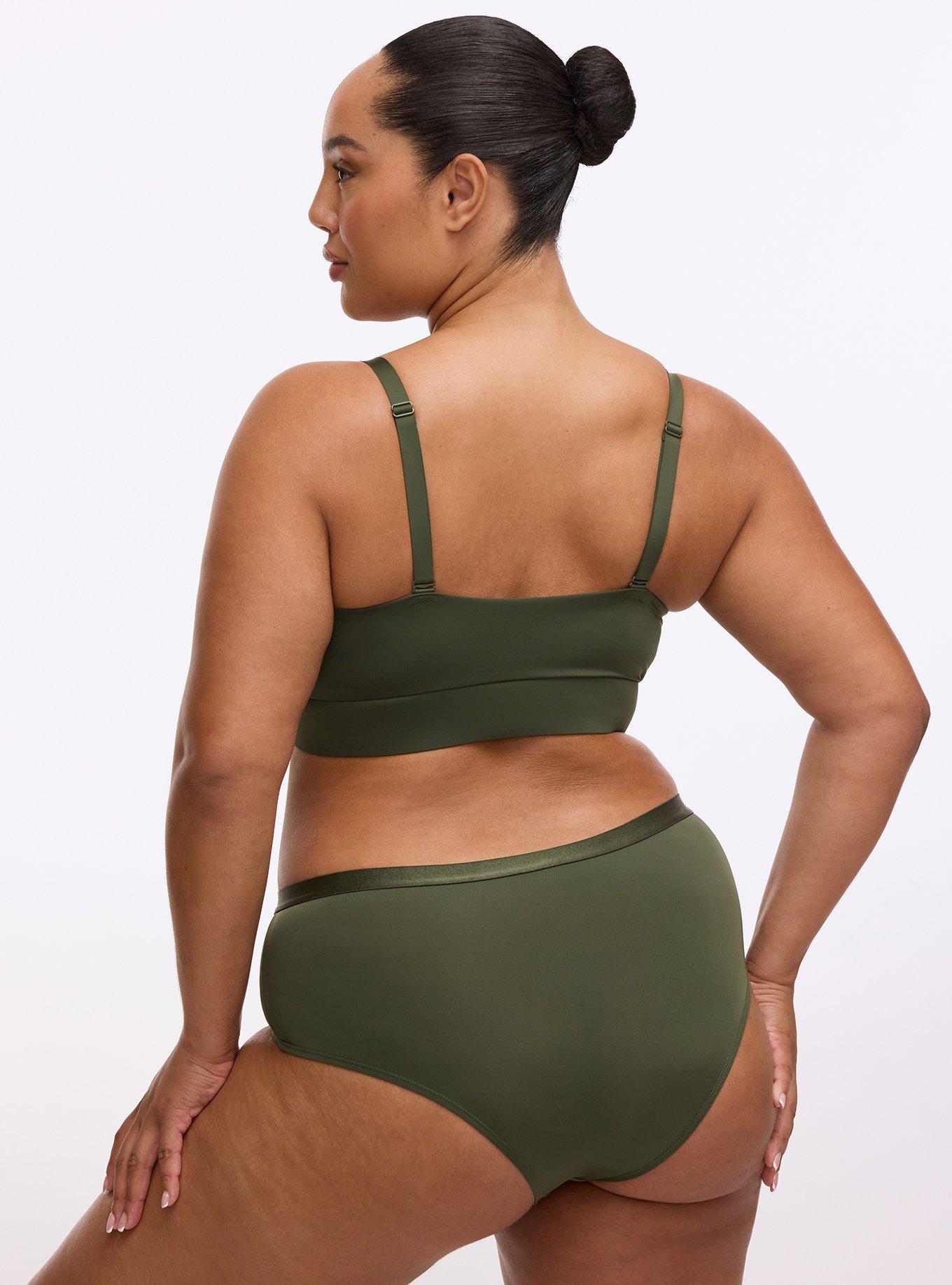 Lightly Lined Microfiber Surplice Bralette, DEEP DEPTHS, alternate