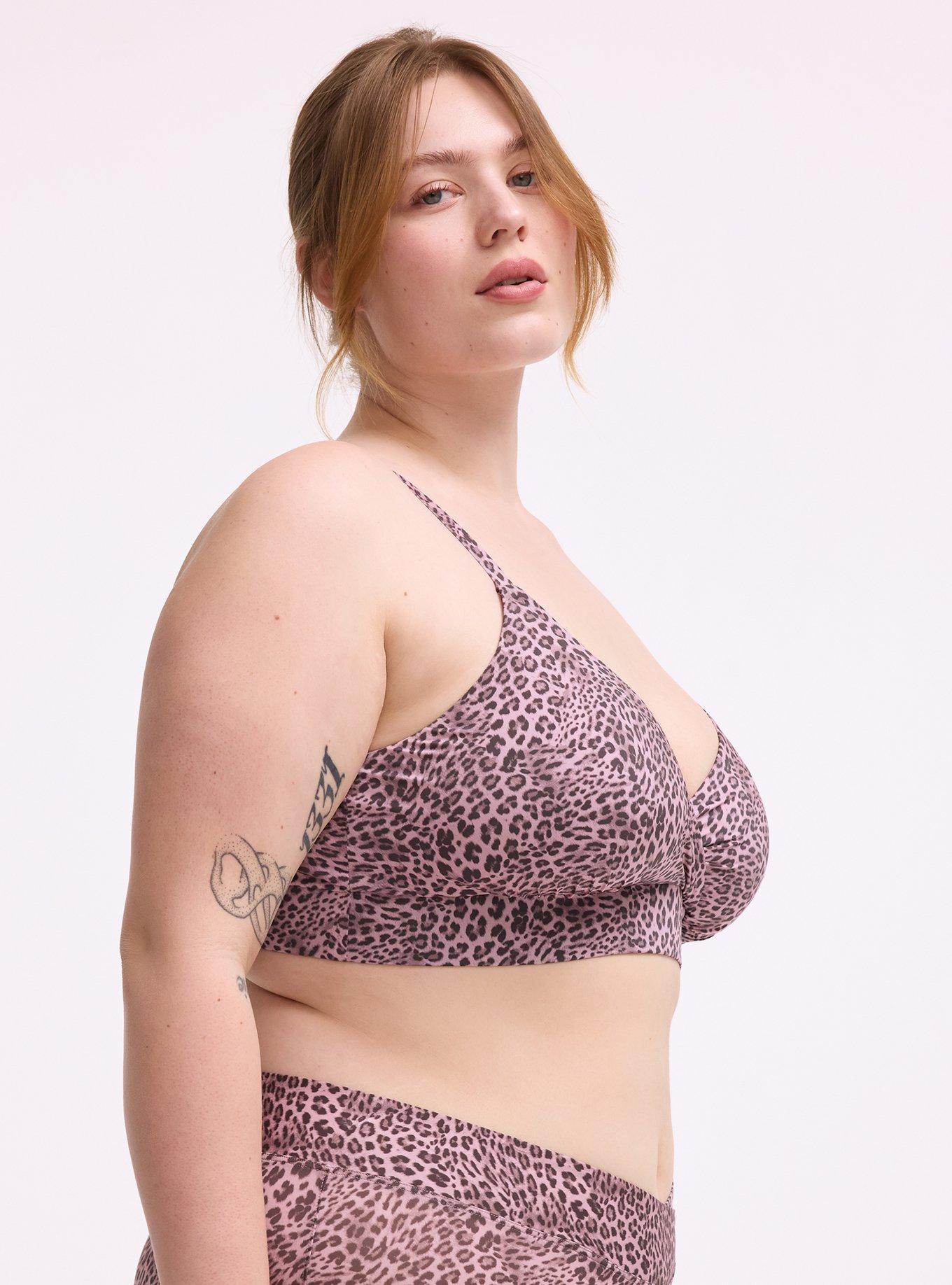 Lightly-Lined Smooth Surplice Bralette, CLASSIC LEOPARD KEEPSAKE LILAC, alternate