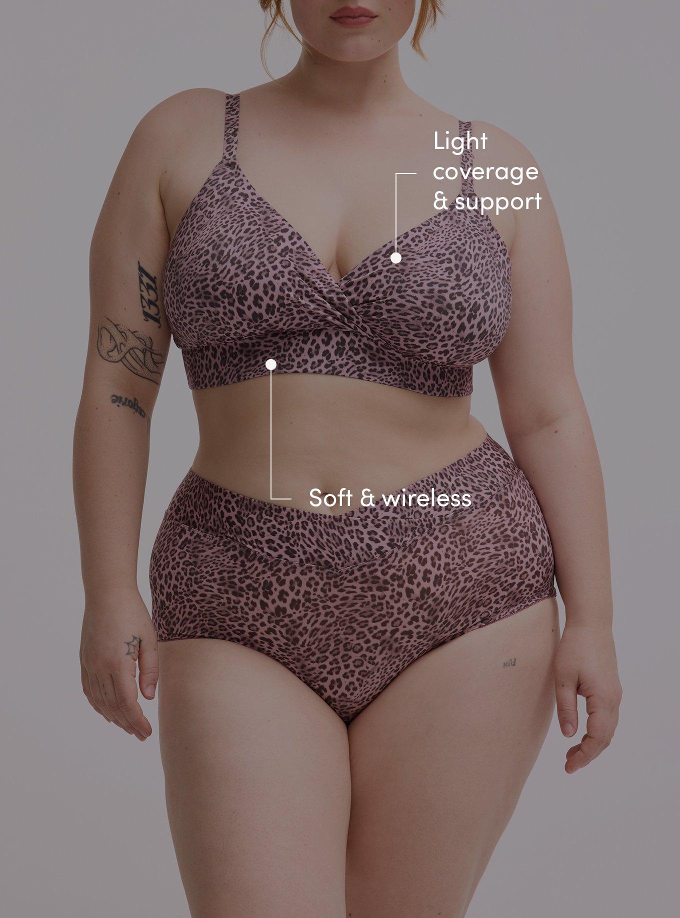 Lightly-Lined Smooth Surplice Bralette, CLASSIC LEOPARD KEEPSAKE LILAC, alternate