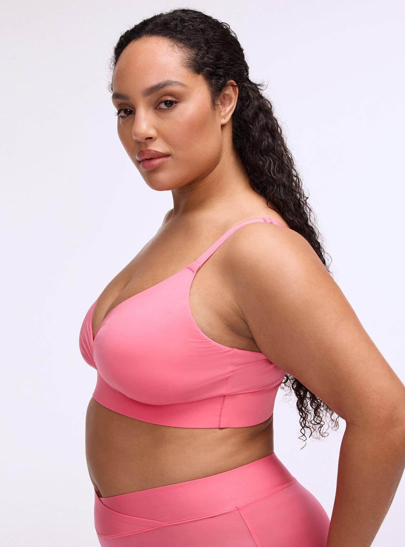 Lightly-Lined Smooth Surplice Bralette, CAMELLIA ROSE, alternate