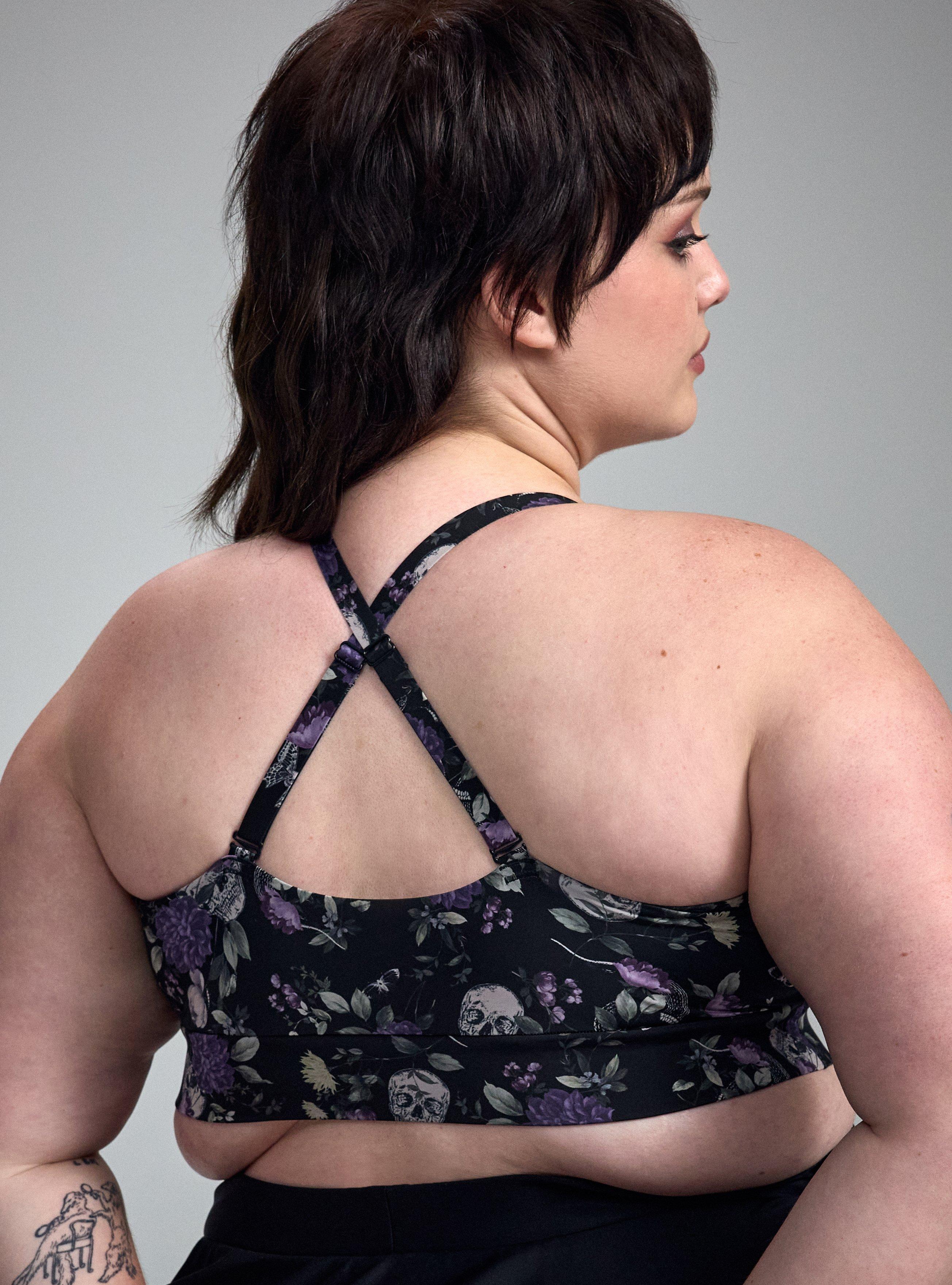 Lightly Lined Microfiber Surplice Bralette, CONSTANCE FLORAL BLACK, alternate