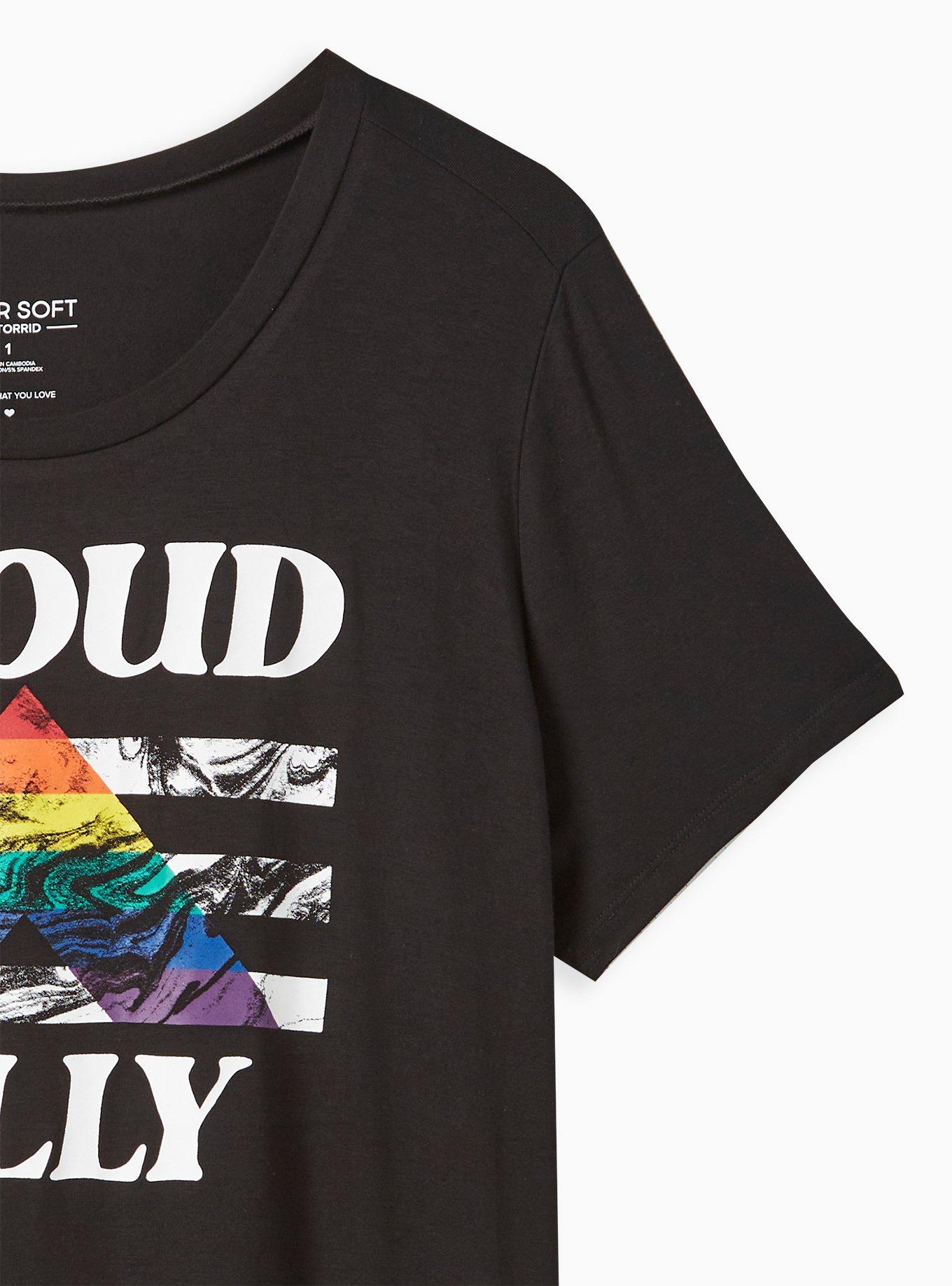 Always Proud Perfect Tee - Super Soft Pride Ally Black, DEEP BLACK, alternate