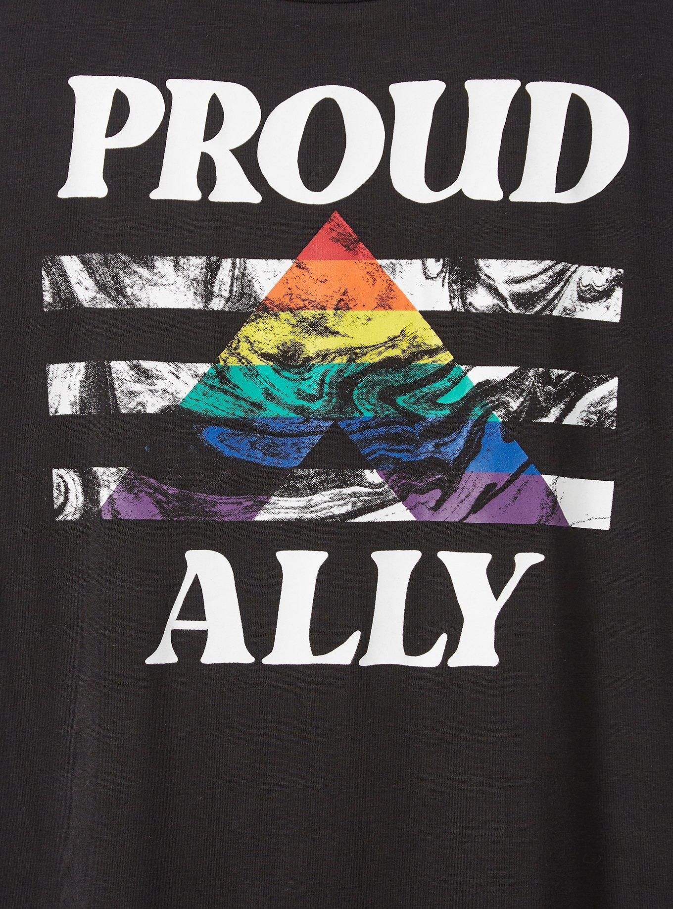 Always Proud Perfect Tee - Super Soft Pride Ally Black, DEEP BLACK, alternate