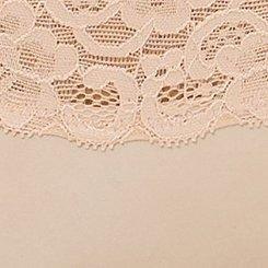 Plus Size Second Skin Mid-Rise G String Lace Trim Panty, ROSE DUST, swatch