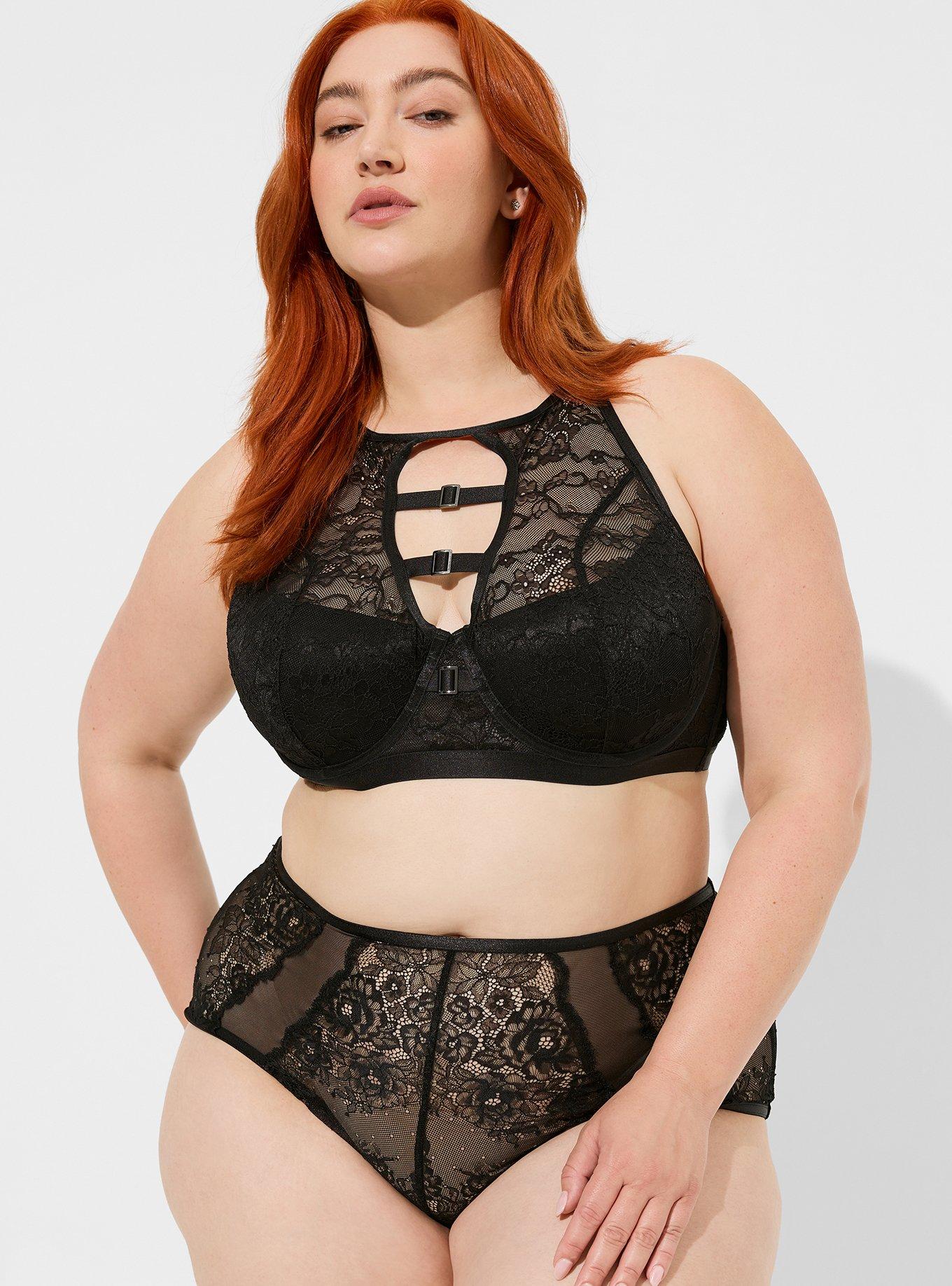 Plus Size - Lace Mid Rise Cheeky Panty With Open Bum - Torrid