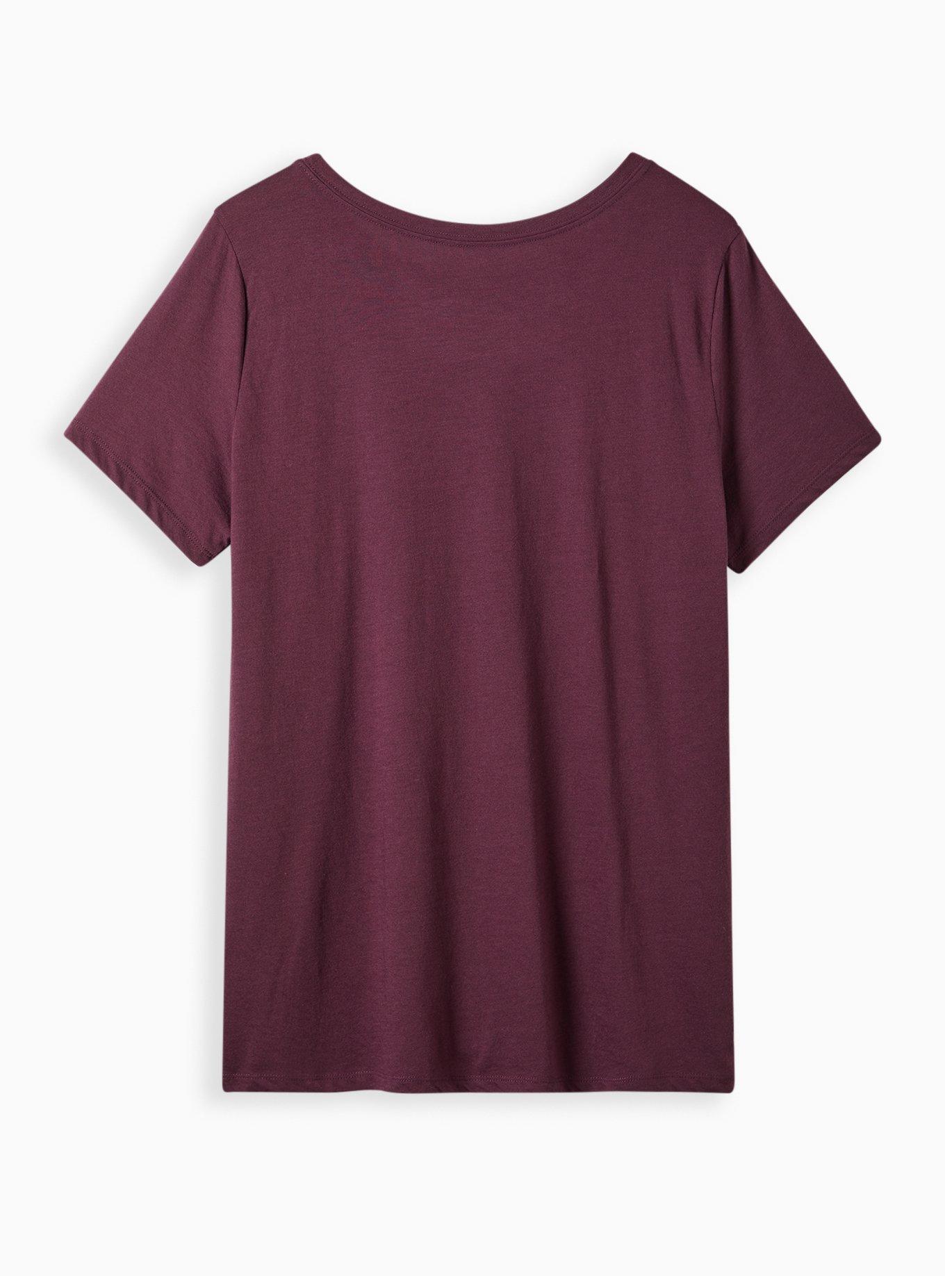 Plus Size Everyday Tee - Signature Jersey Always Hydrated Burgundy, WINETASTING, alternate