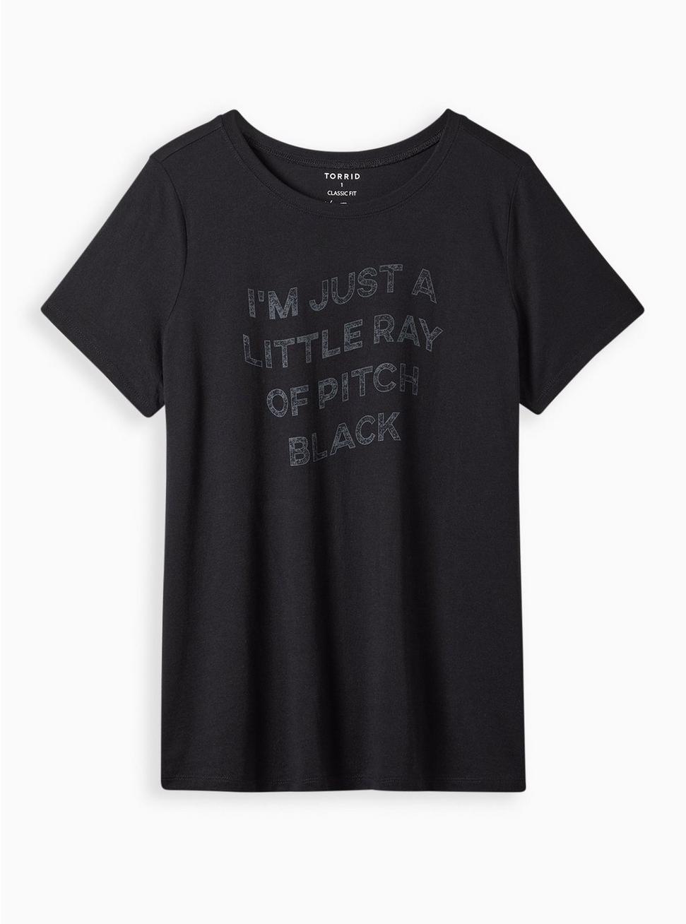 Plus Size - Everyday Tee - Signature Jersey Ray Of Pitch Black - Torrid