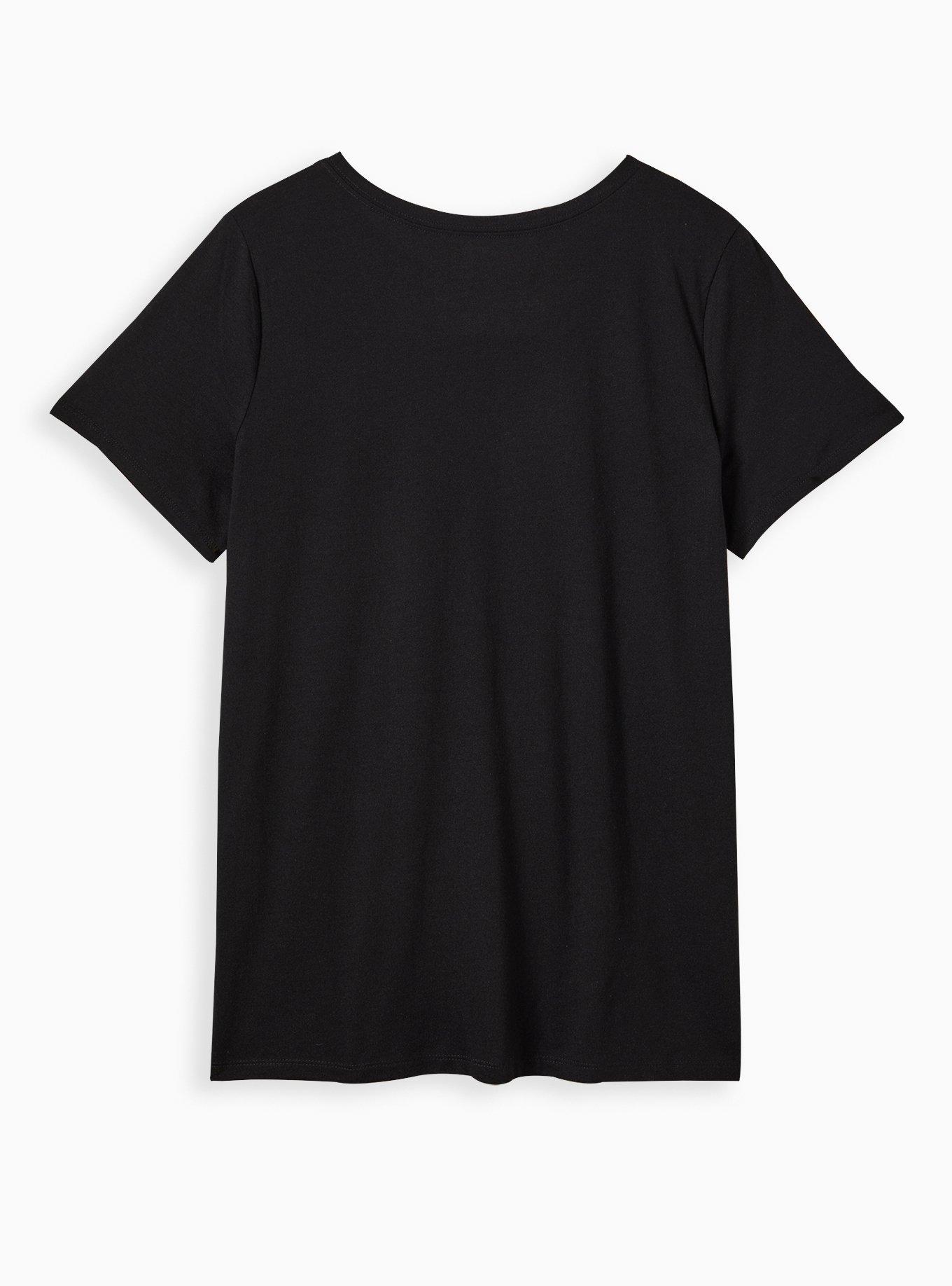 Plus Size Everyday Tee - Signature Jersey Pop Art Lips Black, DEEP BLACK, alternate