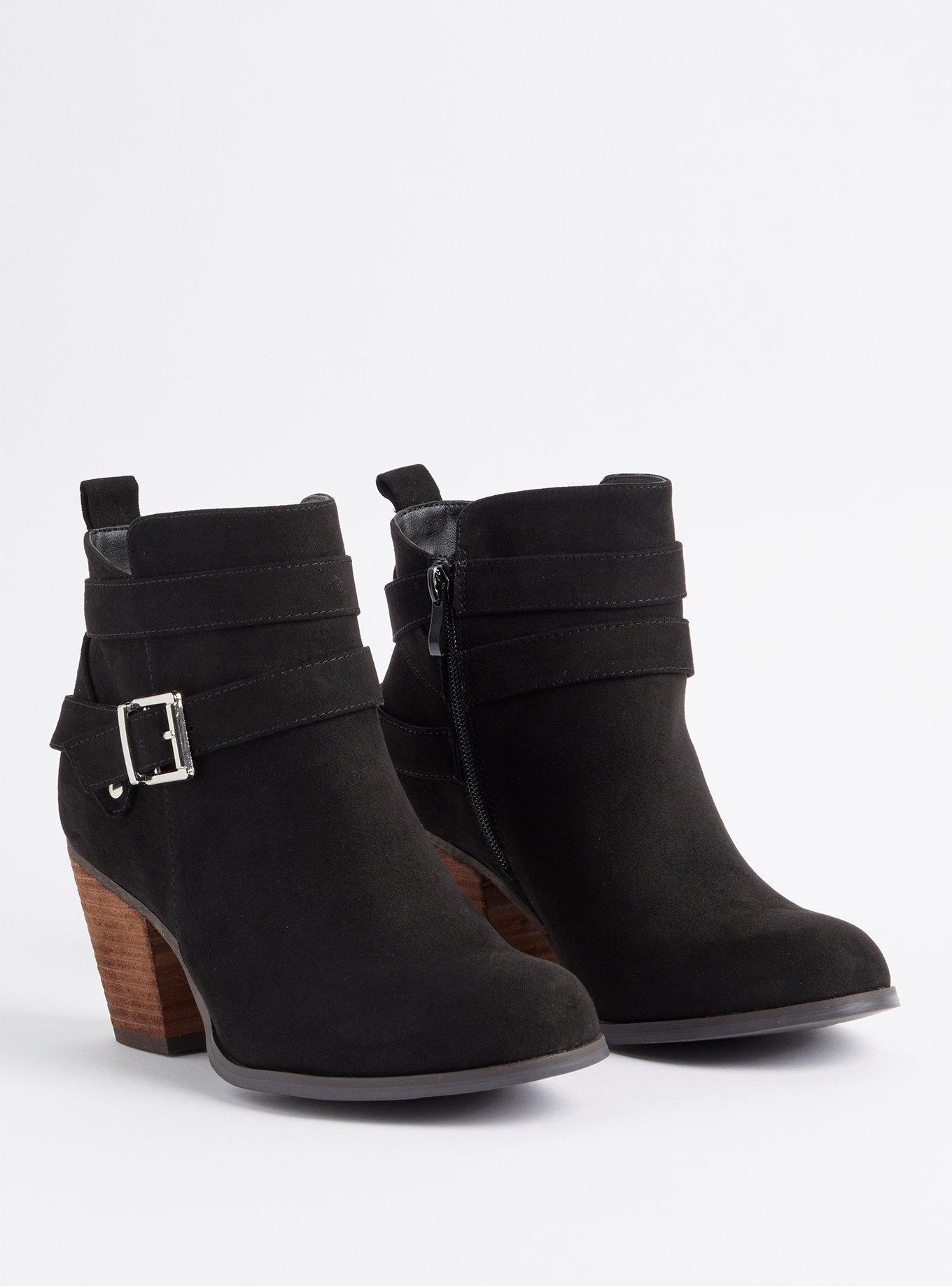 Plus Size - Stacked Ankle Bootie - Black (WW) - Torrid