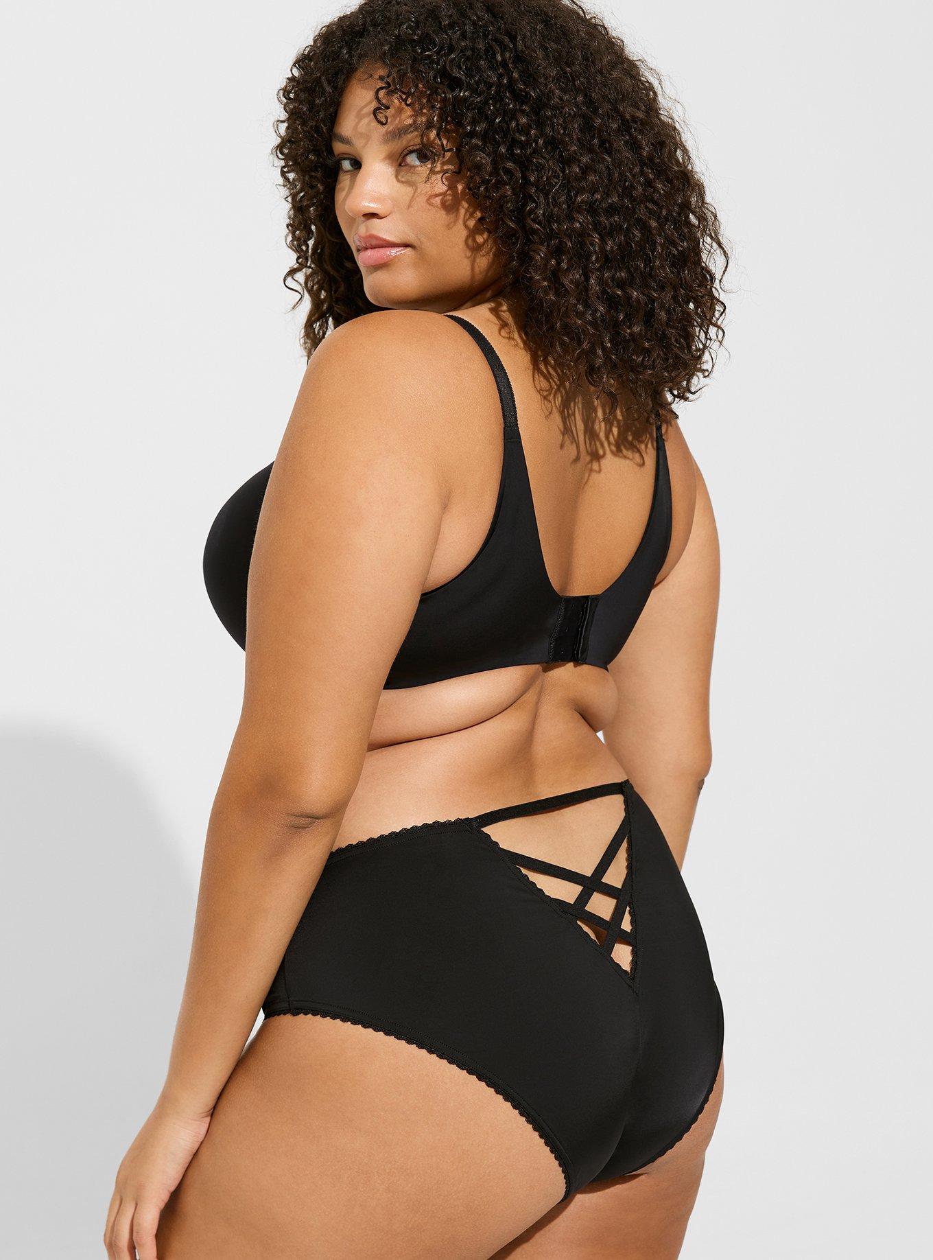 Second Skin Microfiber Hipster Panty With Cage Back