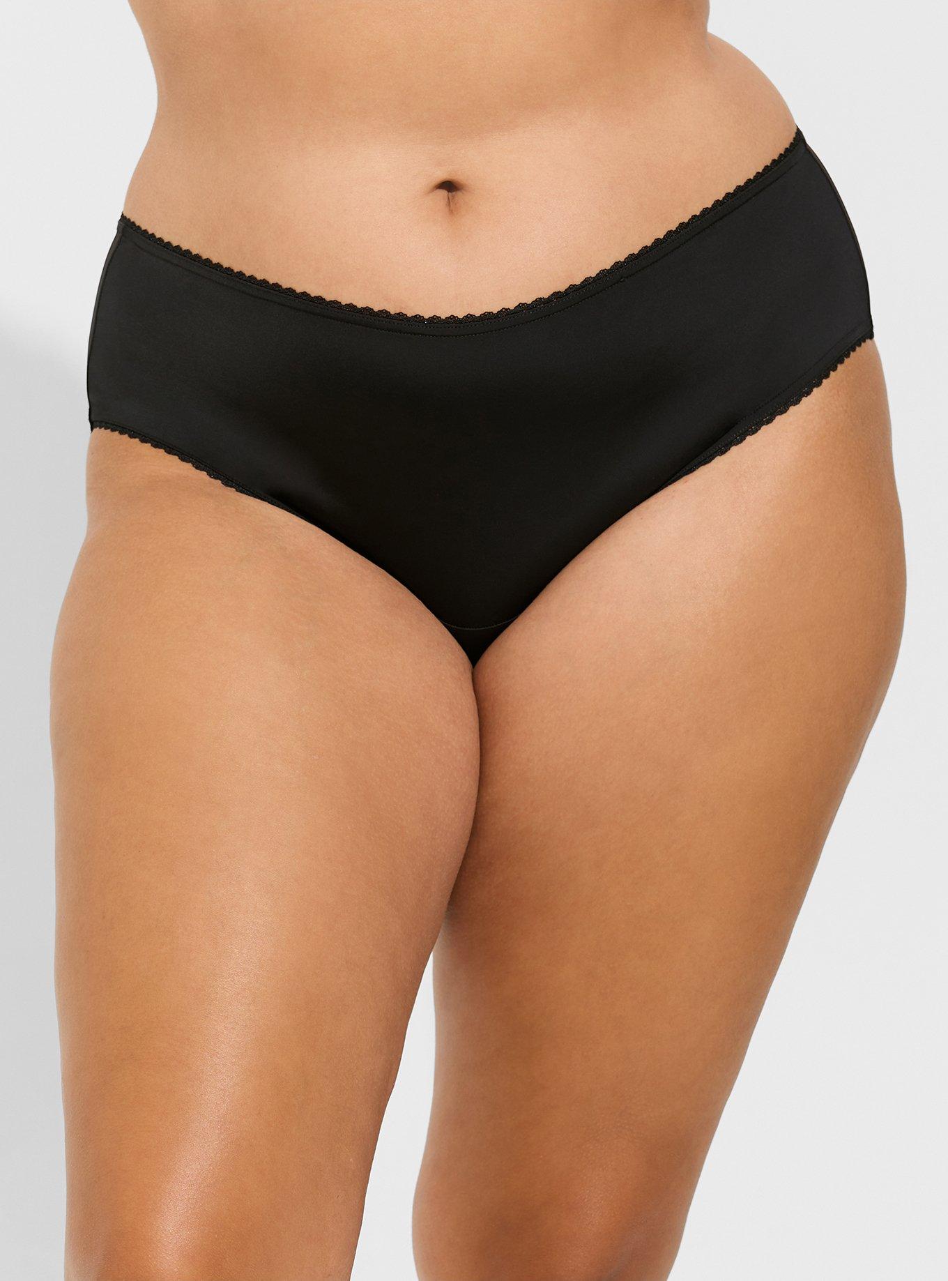 Plus Size - Second Skin Microfiber Hipster Panty With Cage Back