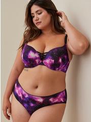 Plus Size Second Skin Microfiber Hipster Panty With Cage Back, GRADIENT GALAXY BLACK, hi-res