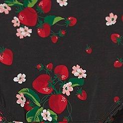Second Skin Microfiber Hipster Panty With Cage Back, SWEET STRAWBERRIES BLACK: BLACK, swatch