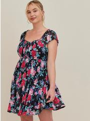 Plus Size Sweetheart Mini Dress - Mesh Floral Black, FLORAL BLACK, alternate