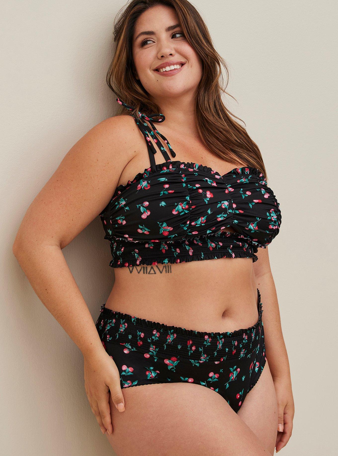 Torrid Adorable Black w/Blue Polka Dots Bralette & Panty Set Plus Size 2X,  18/20