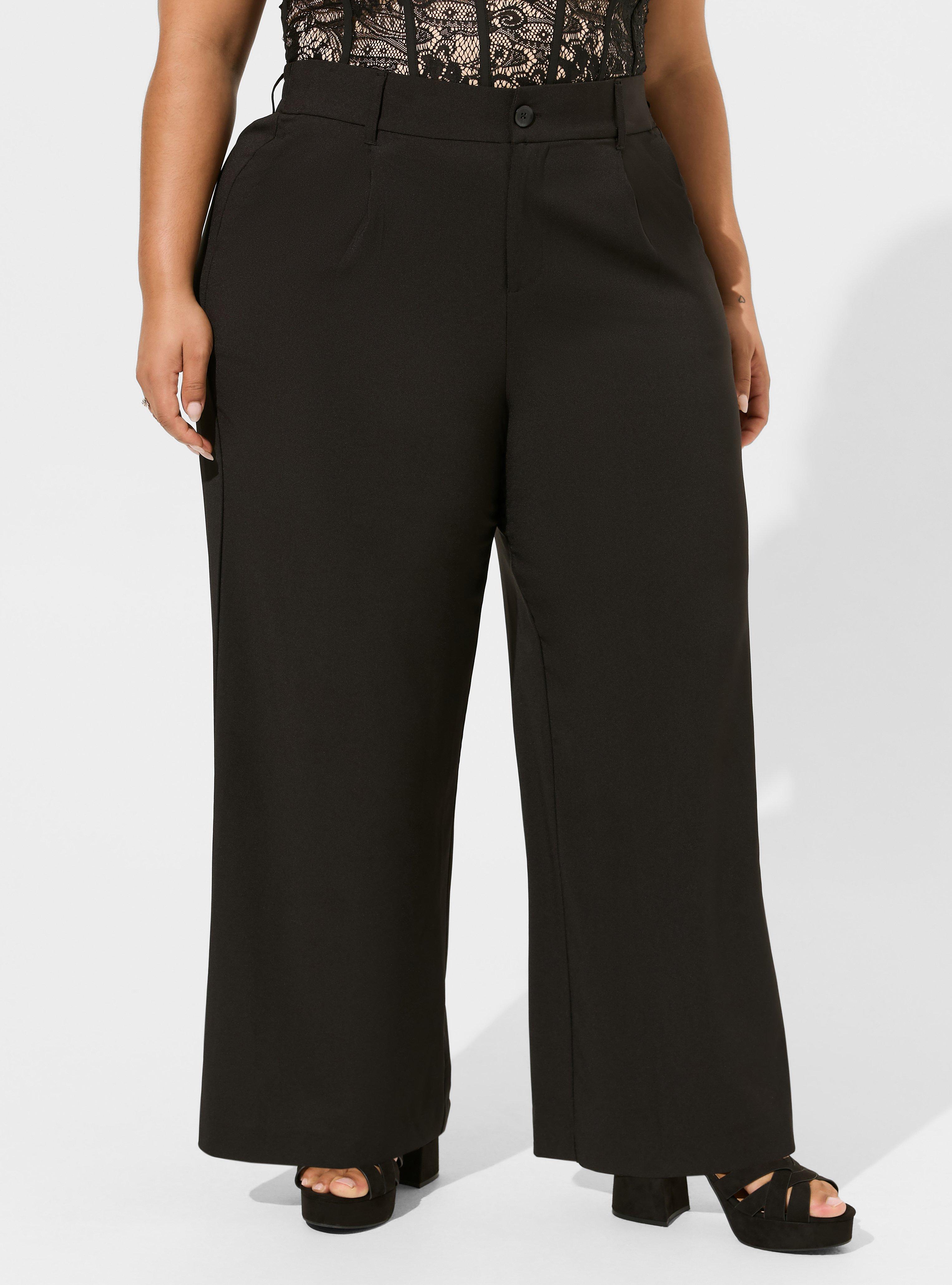 Plus Women's High Waist Stretch Crepe Pants