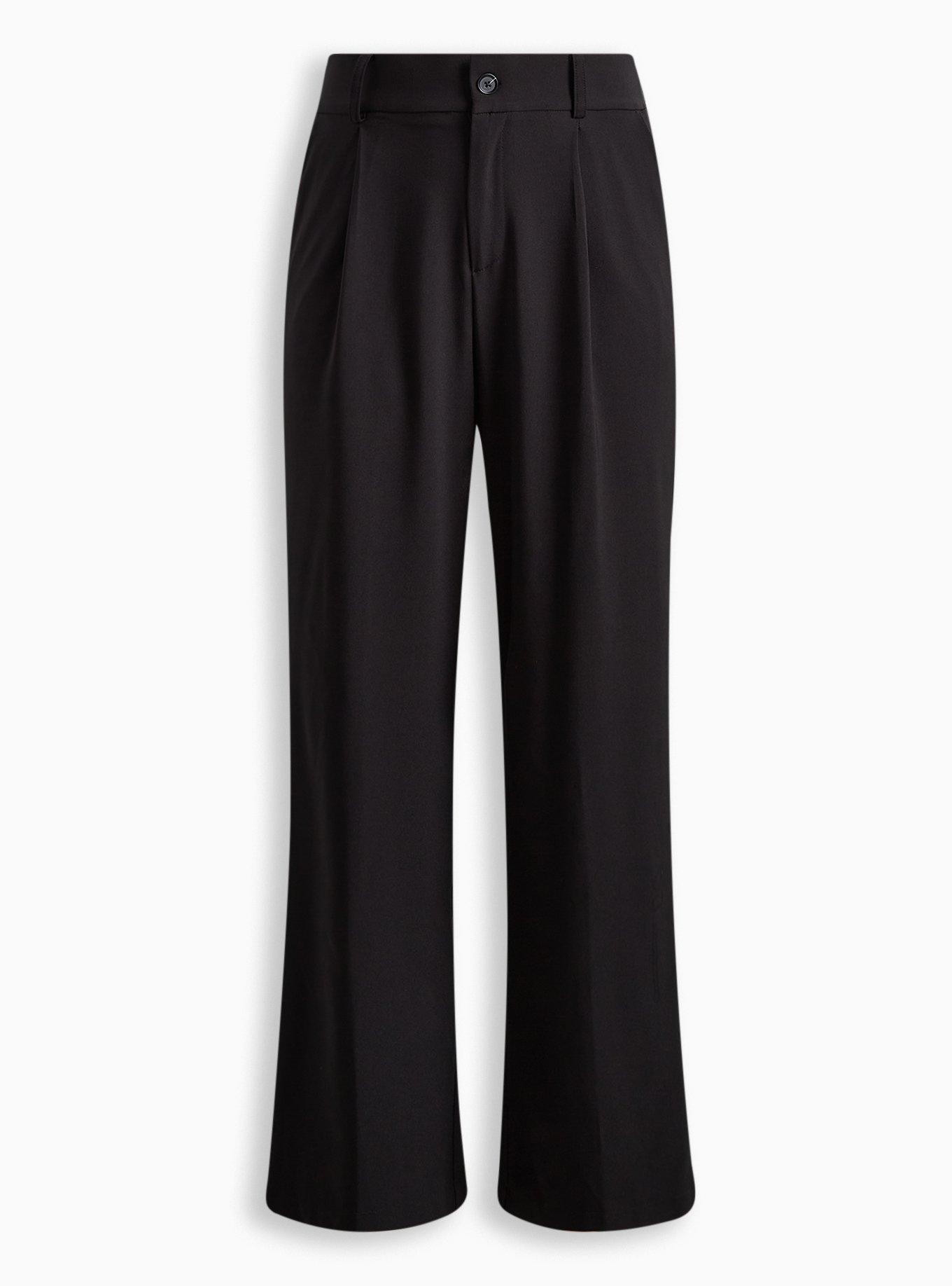 Wide Leg Stretch Crepe High-Rise Pant