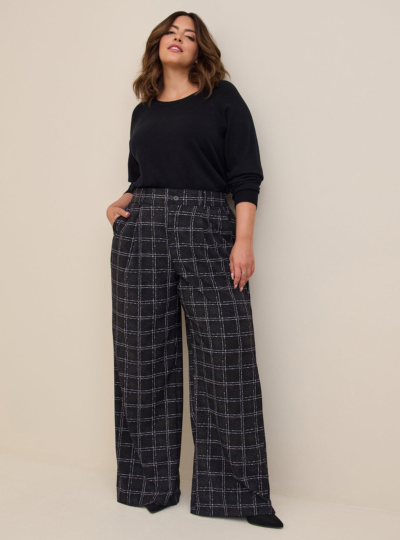 Knit Crepe High Rise Wide Leg Pants, Womens Pants