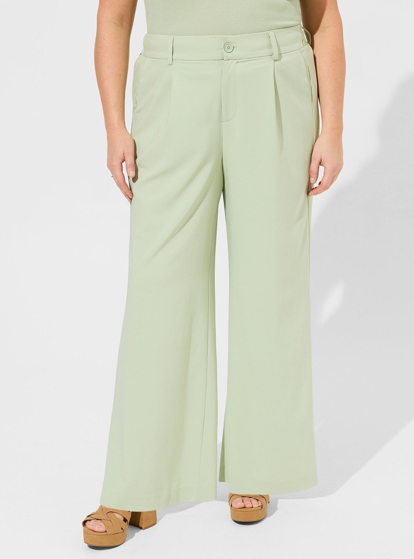 Wide Leg Stretch Crepe High-Rise Pant