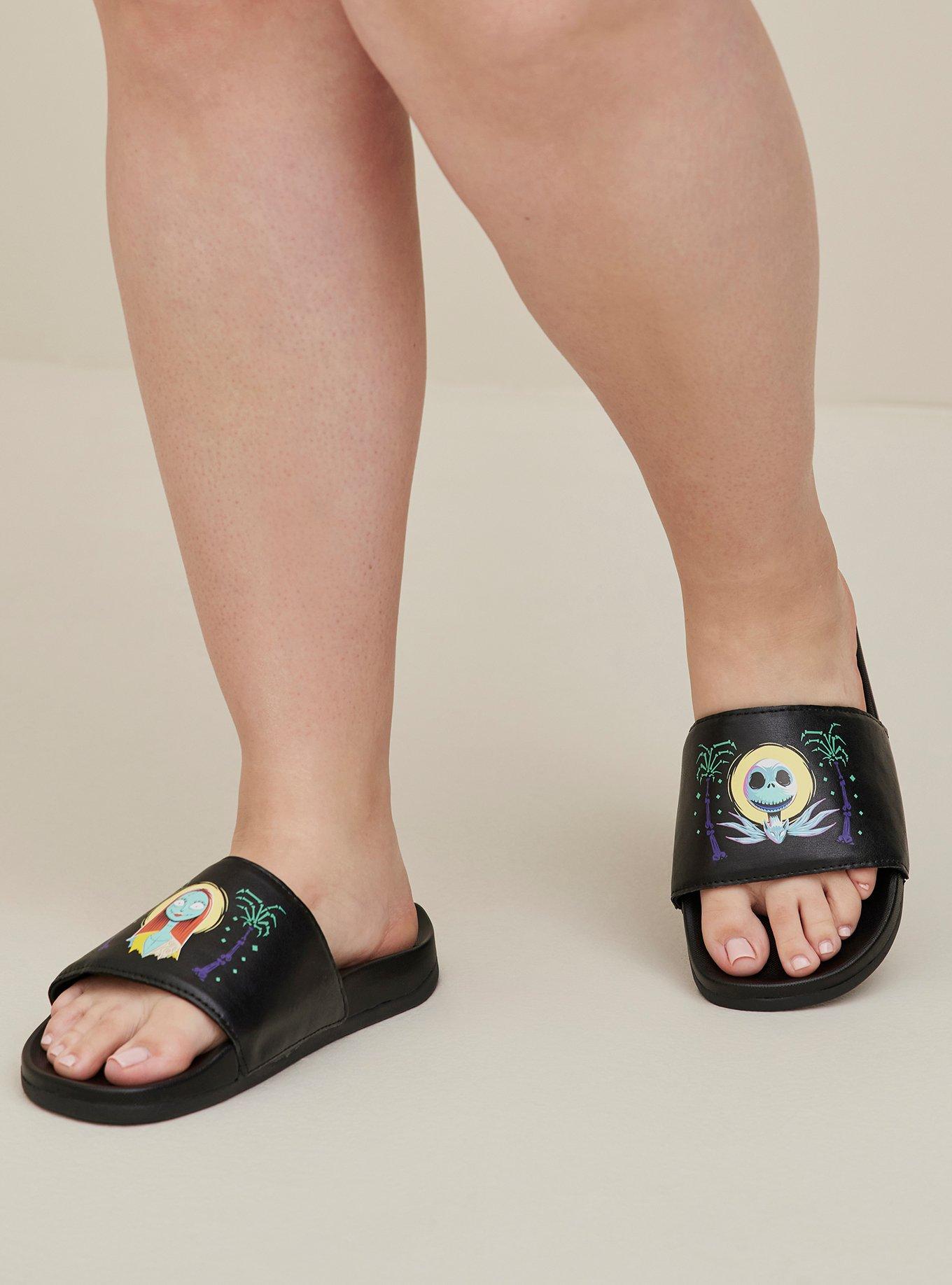 Plus Size Disney The Nightmare Before Christmas Slide - Sally & Jack Summer Black, MULTI, alternate