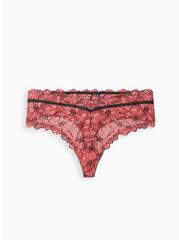 Bold Lace High-Rise Thong Panty, MAUVEWOOD PINK, hi-res